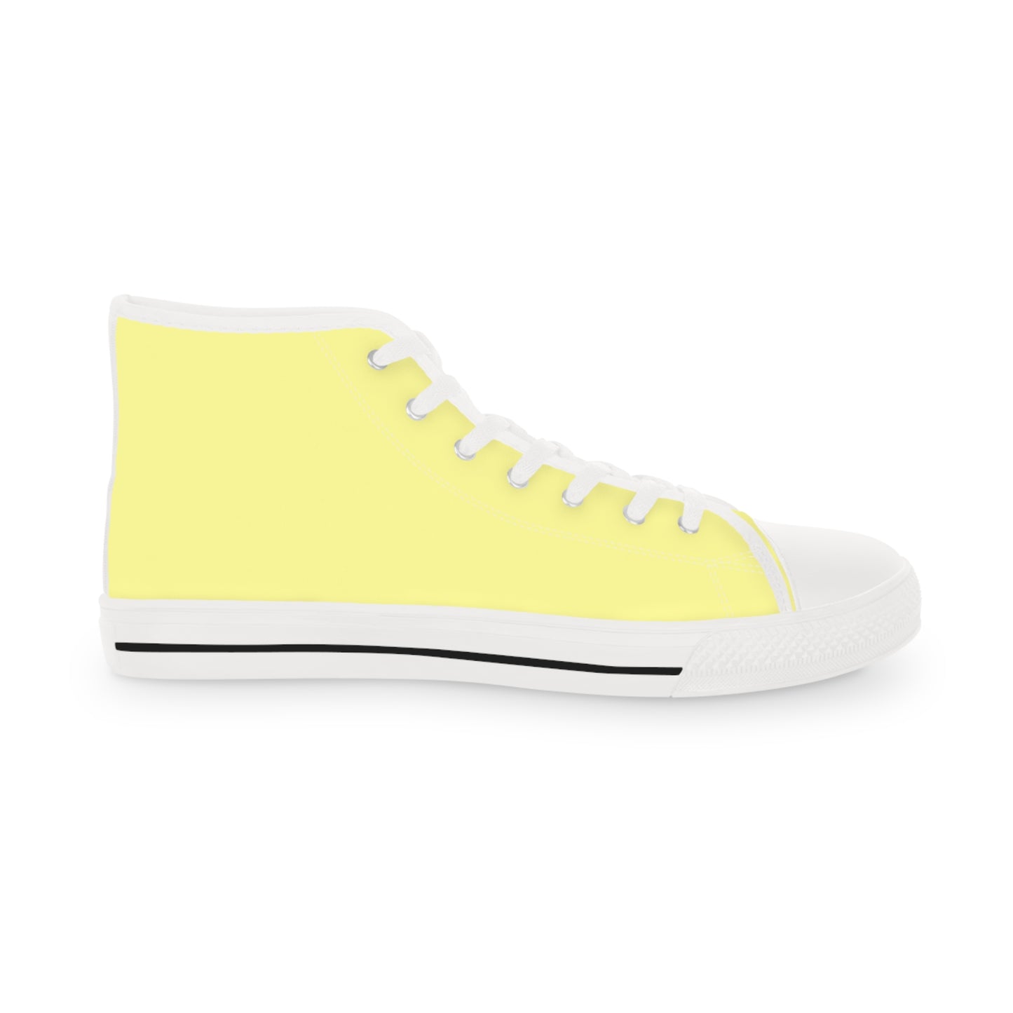 Men's Canvas High Top Solid Color Sneakers - Lemon Yellow US 14 White sole