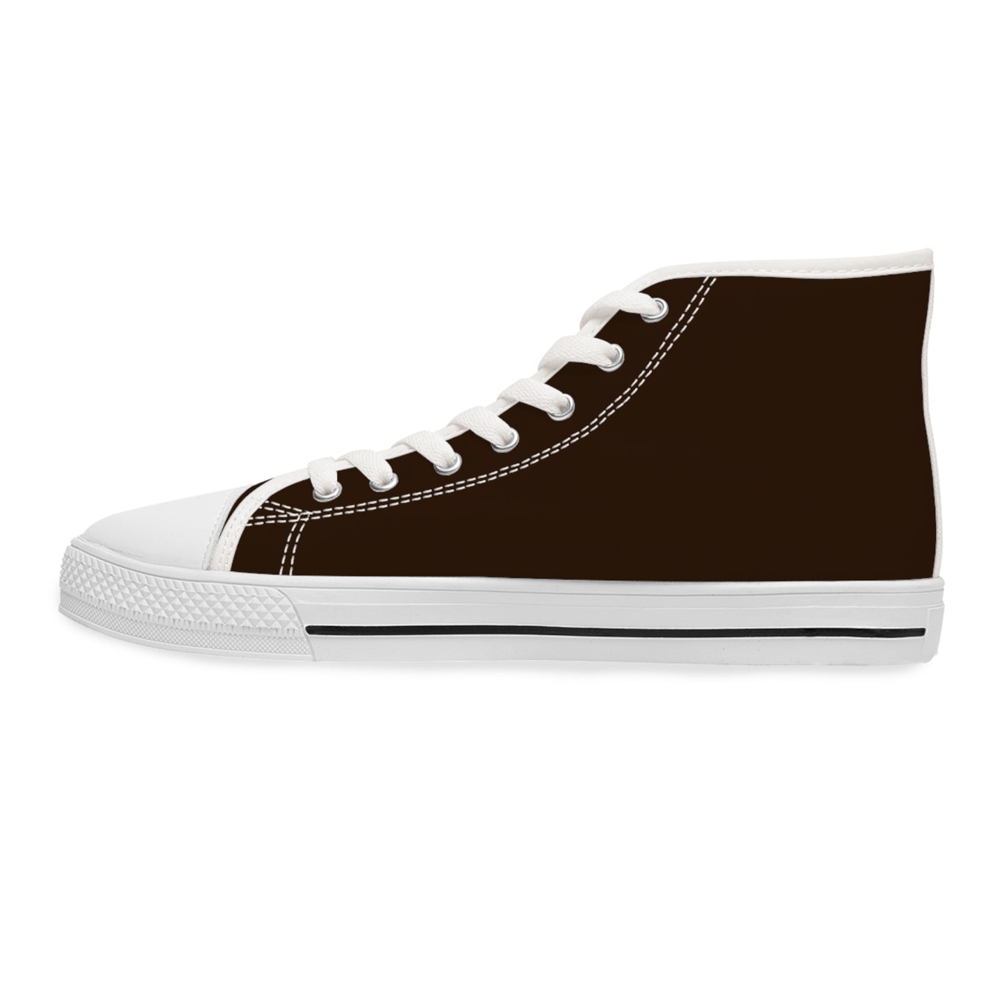 Women's Canvas High Top Solid Color Sneakers - Chocolate Cherry US 12 White sole