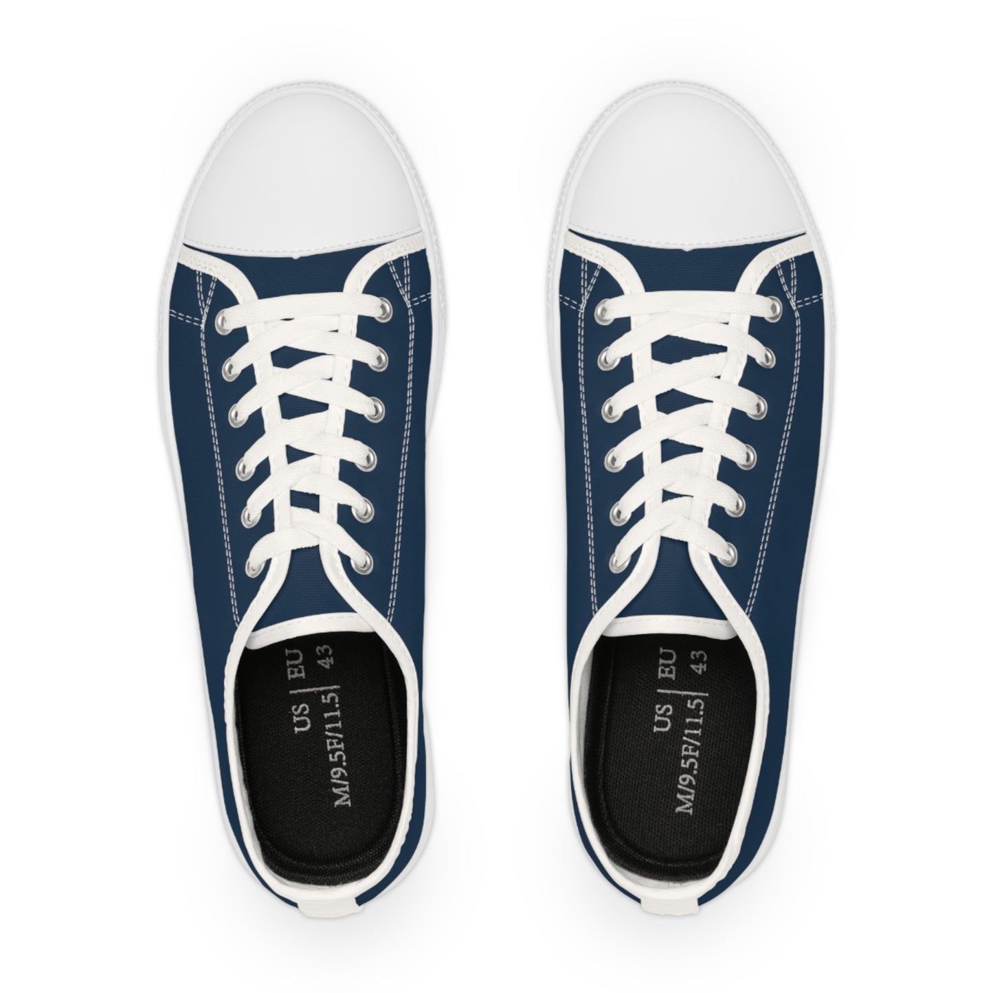Men's Canvas Low Top Solid Color Sneakers - Ink Blue US 14 Black sole