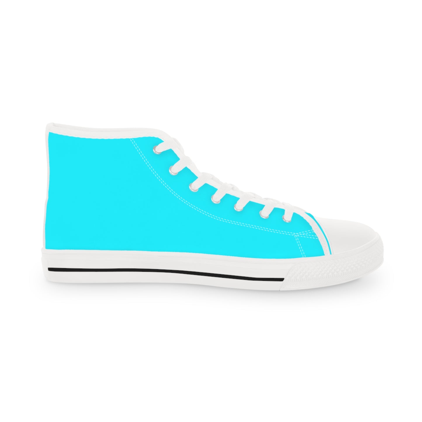 Men's Canvas High Top Solid Color Sneakers - Cool Pool Aqua Blue US 14 White sole