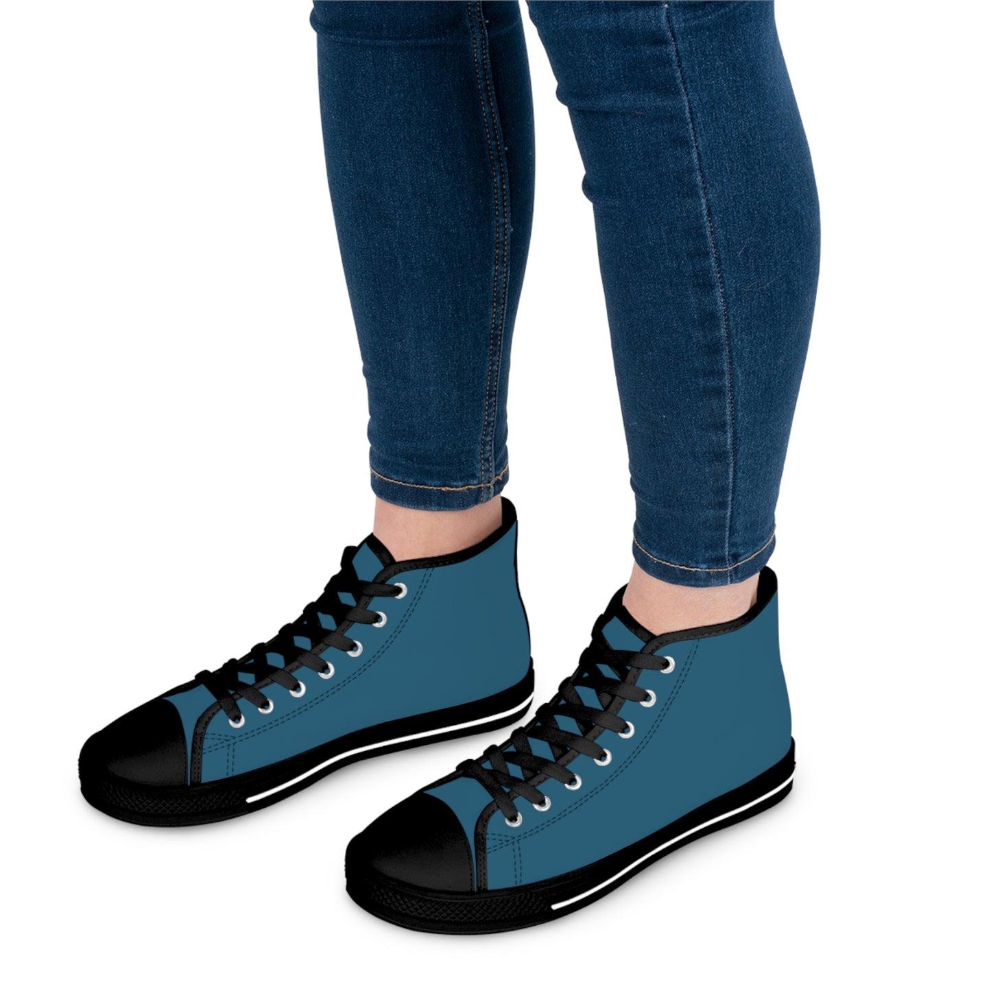 Women's High Top Sneakers - Dark Blue US 12 White sole