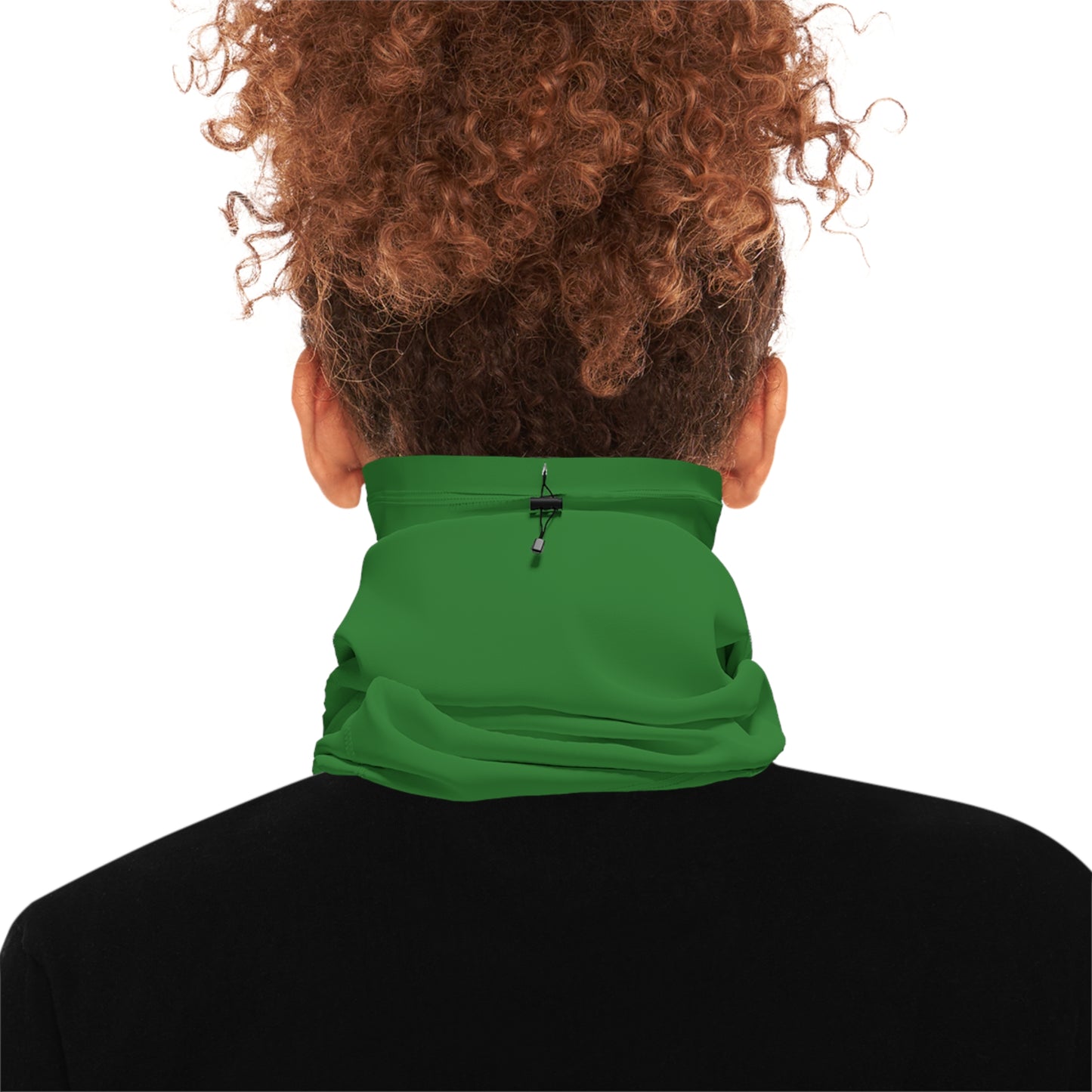 Winter Neck Gaiter With Drawstring - Green