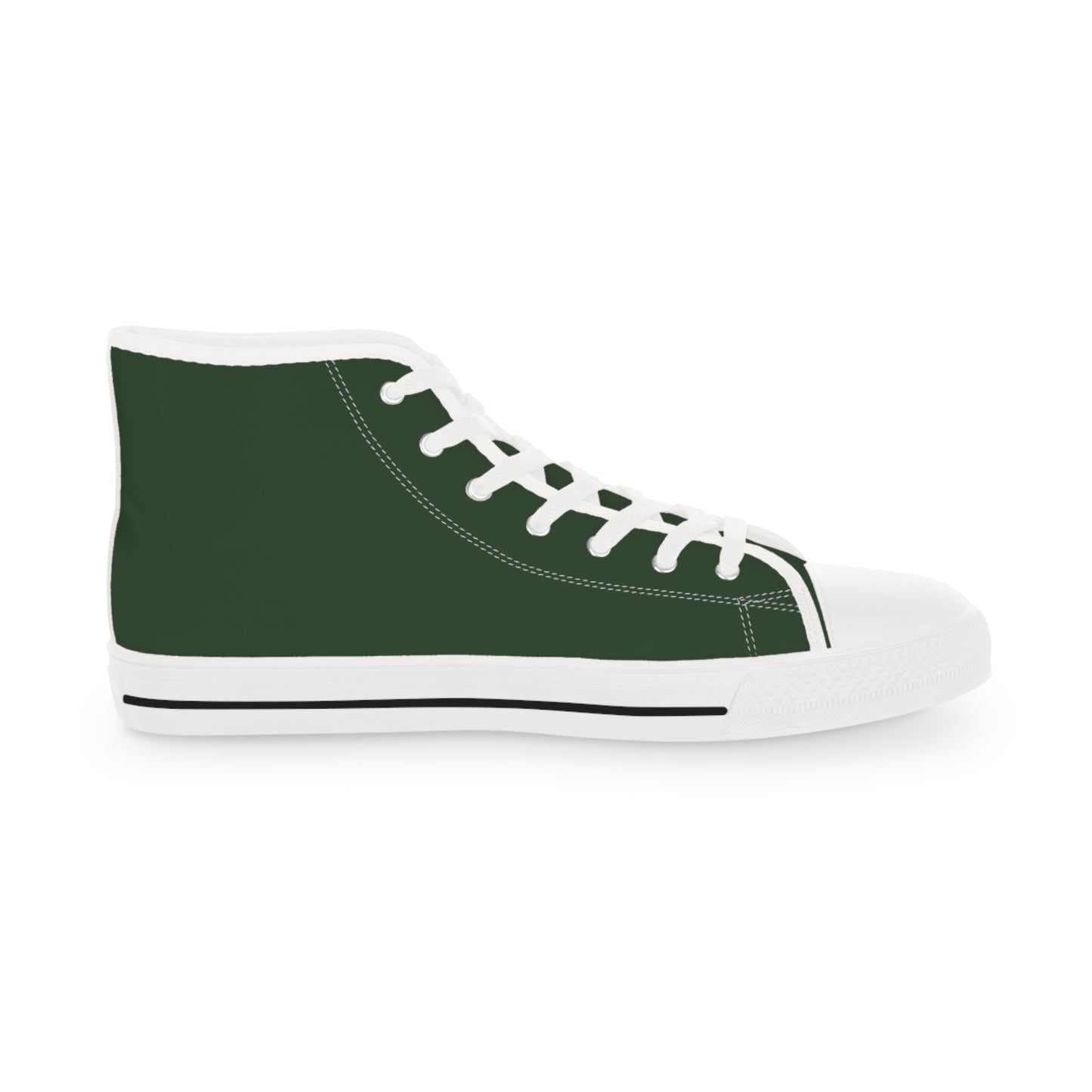 Men's Canvas High Top Solid Color Sneakers - Hunter Green US 14 White sole