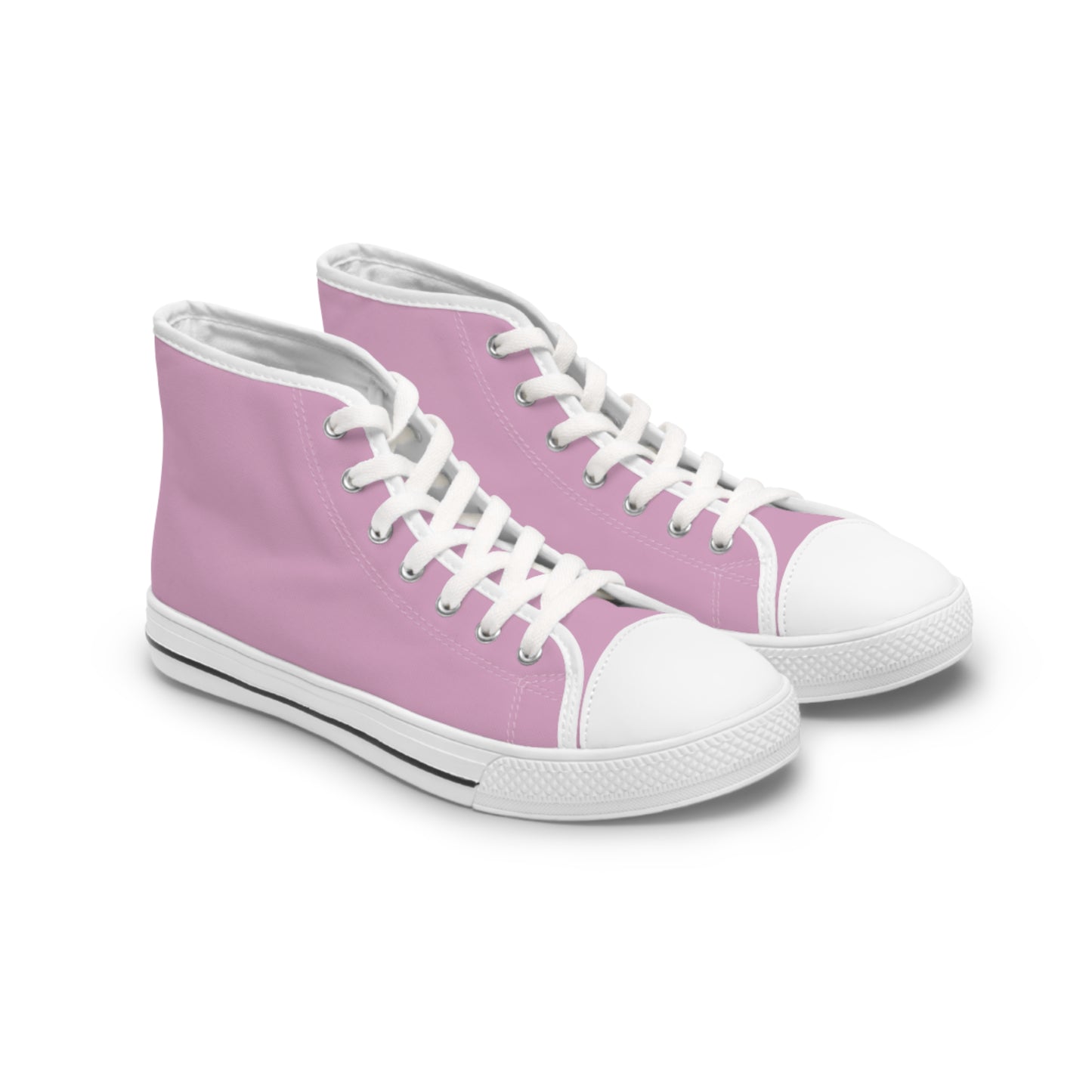 Women's Canvas High Top Solid Color Sneakers - Faded Bubblegum US 12 White sole