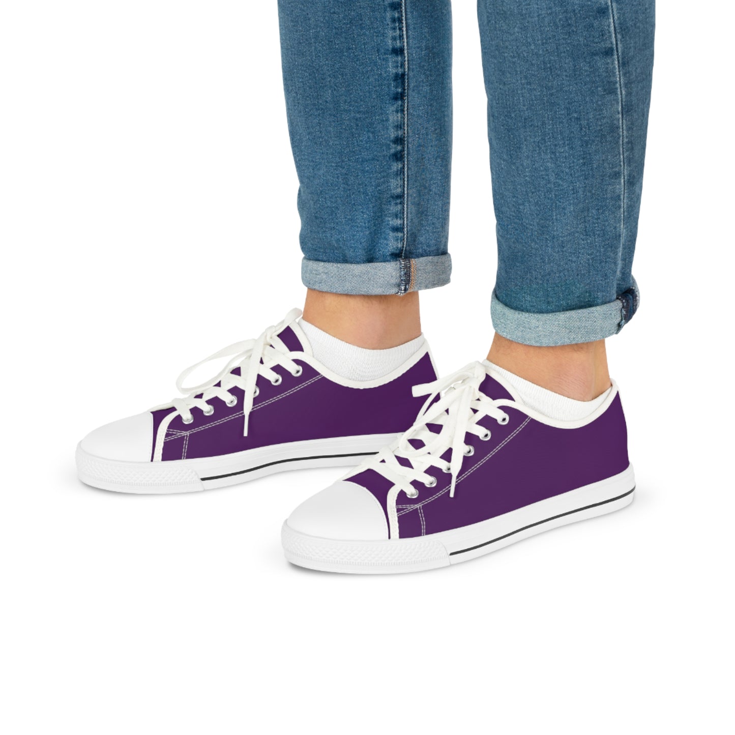 Men's Canvas Low Top Solid Color Sneakers - Royal Purple US 14 Black sole