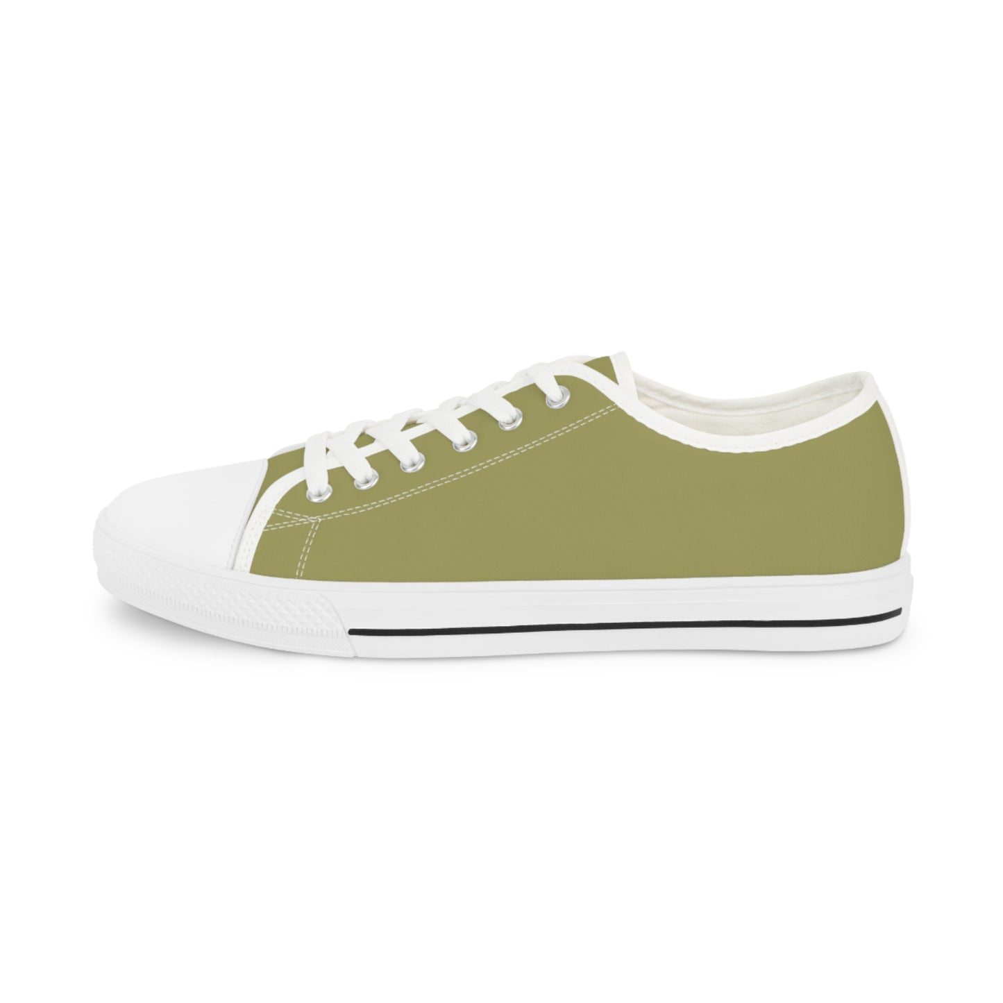 Men's Canvas Low Top Solid Color Sneakers - Light Moss US 14 Black sole