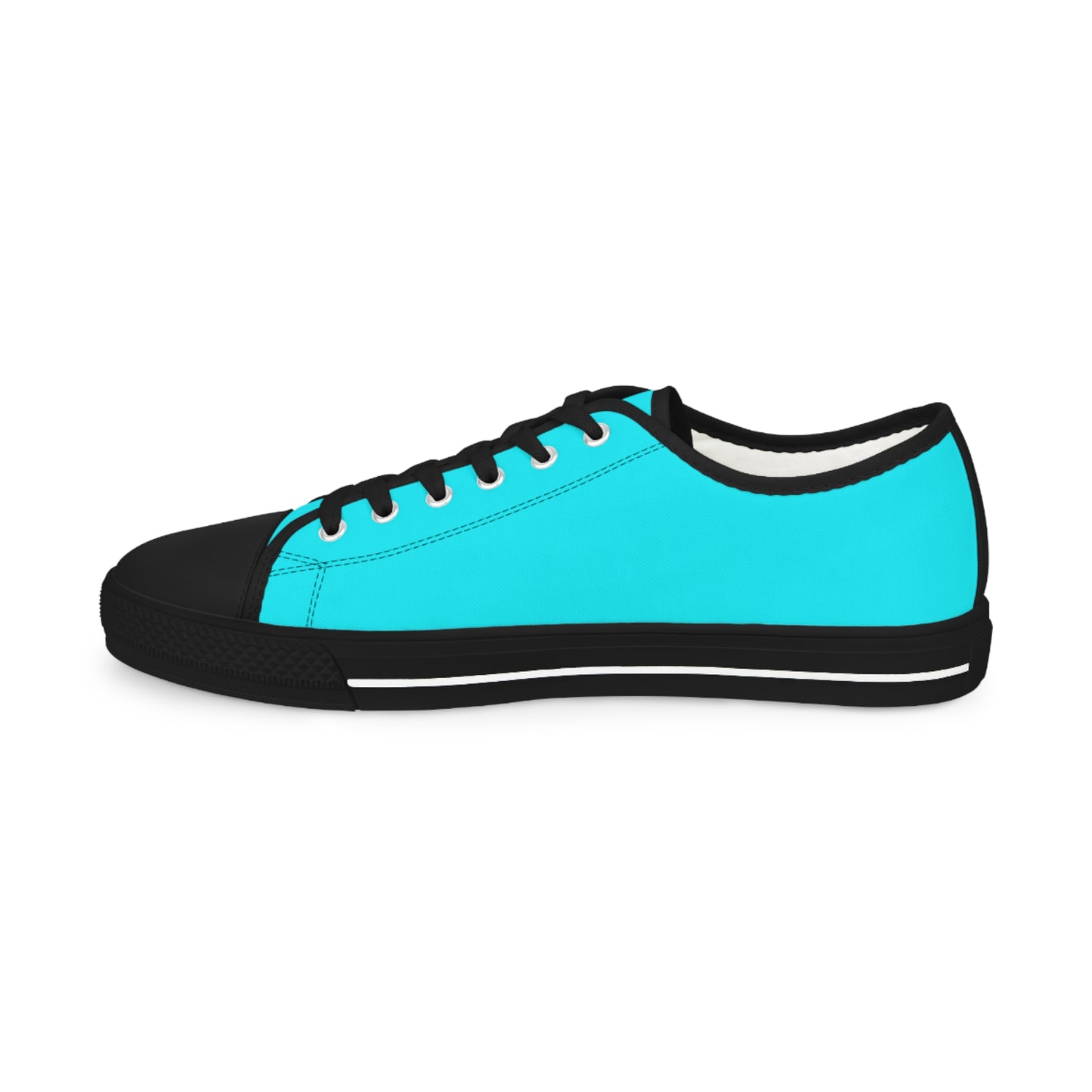 Men's Canvas Low Top Solid Color Sneakers - Cool Pool Aqua Blue US 14 Black sole