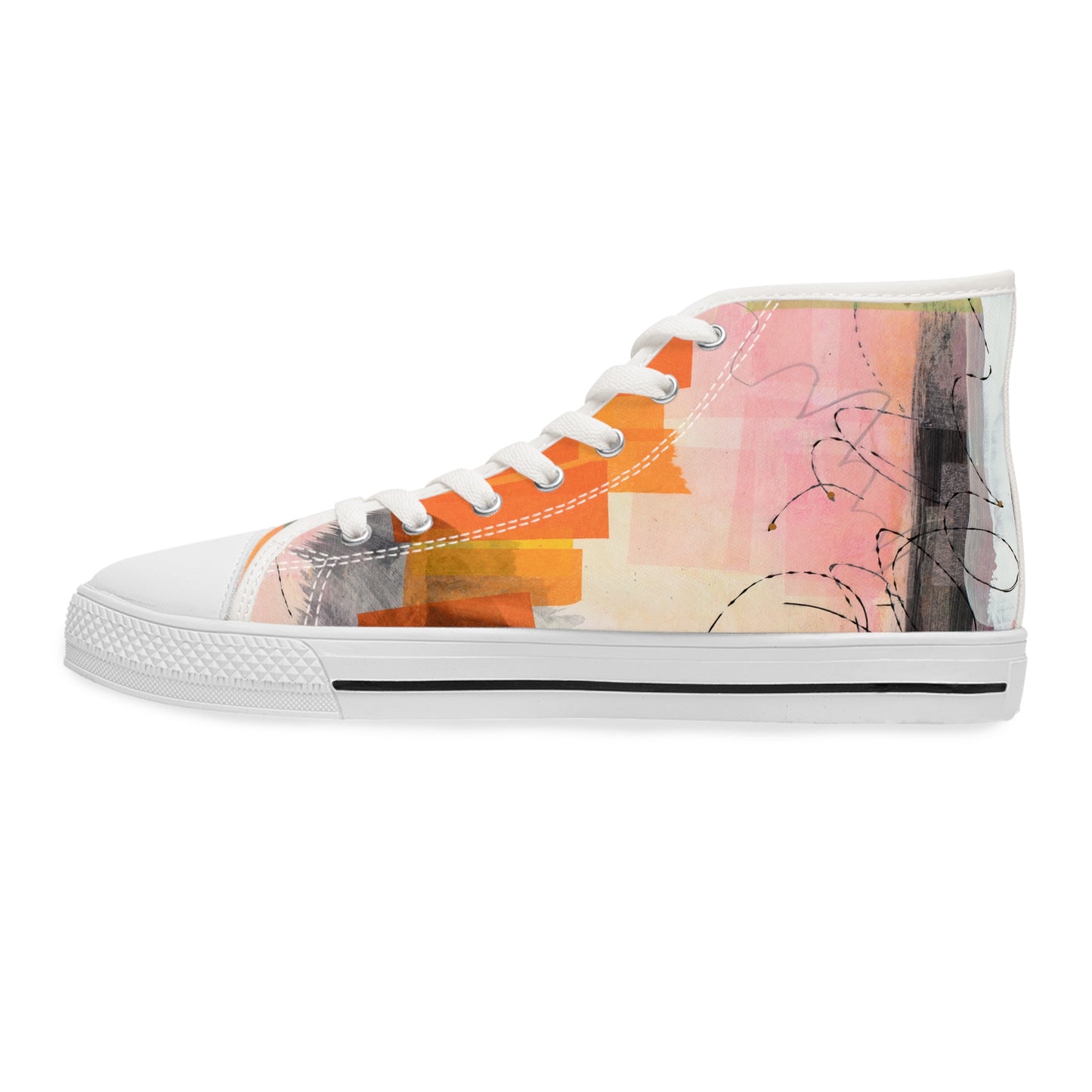 Women's High Top Sneakers - 02869 US 12 White sole
