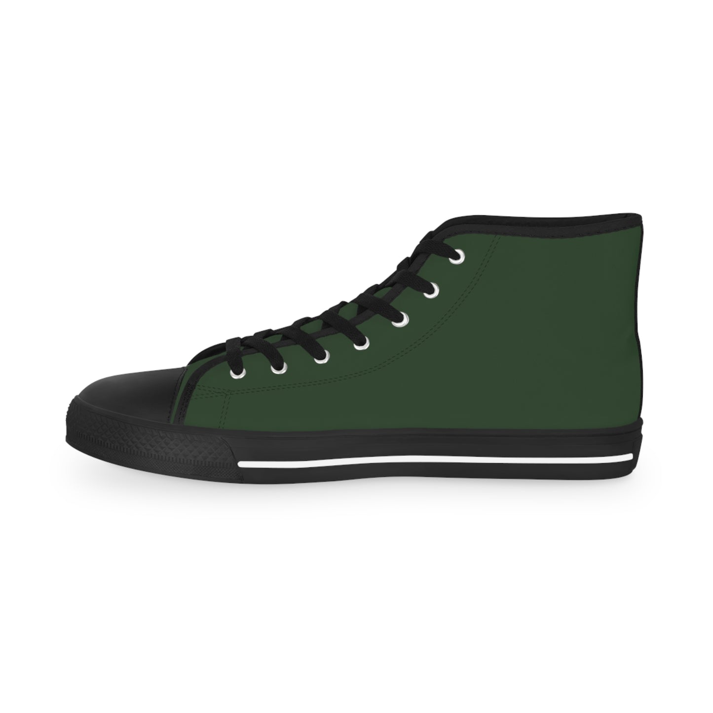 Men's Canvas High Top Solid Color Sneakers - Hunter Green US 14 White sole