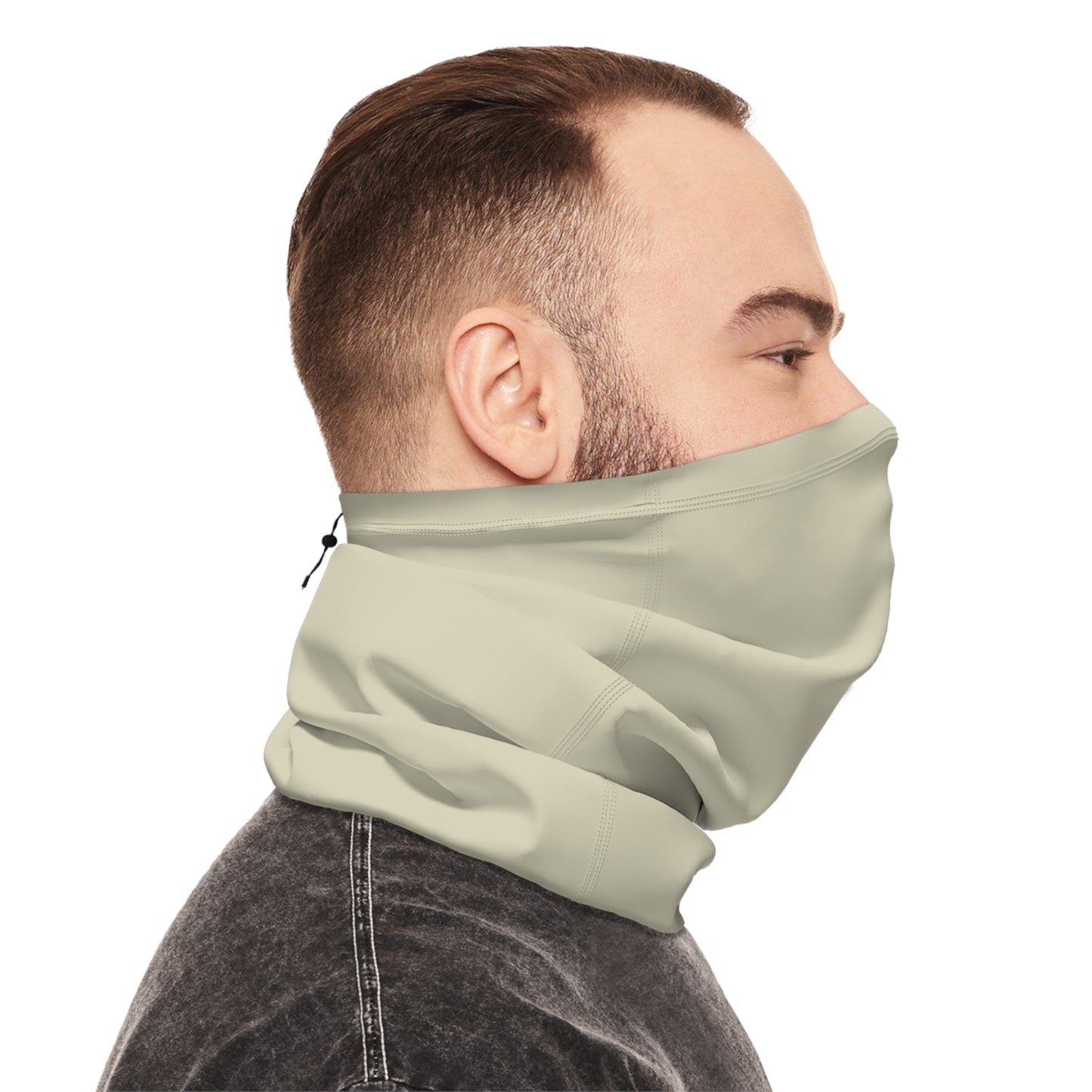 Winter Neck Gaiter With Drawstring - Parchment
