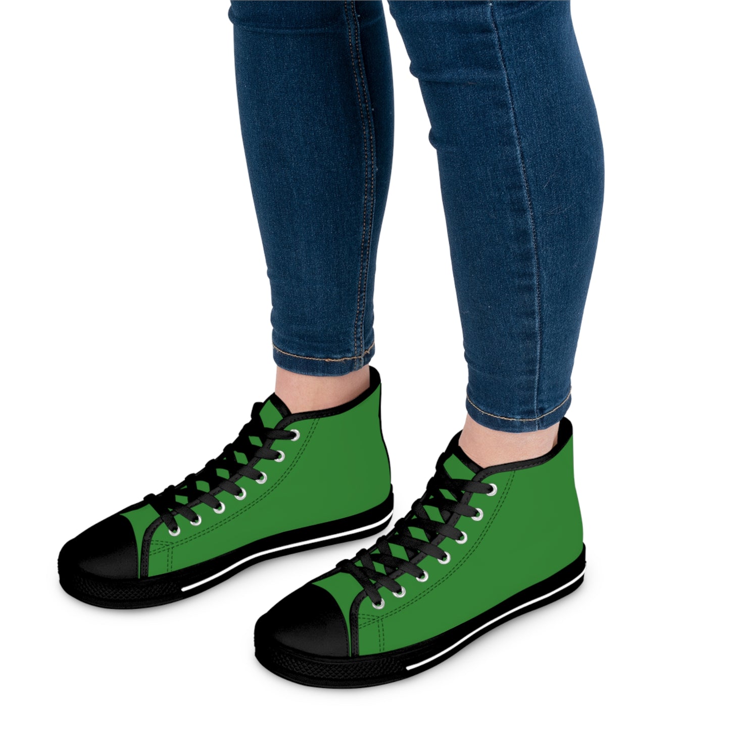 Women's High Top Sneakers - Green US 12 White sole