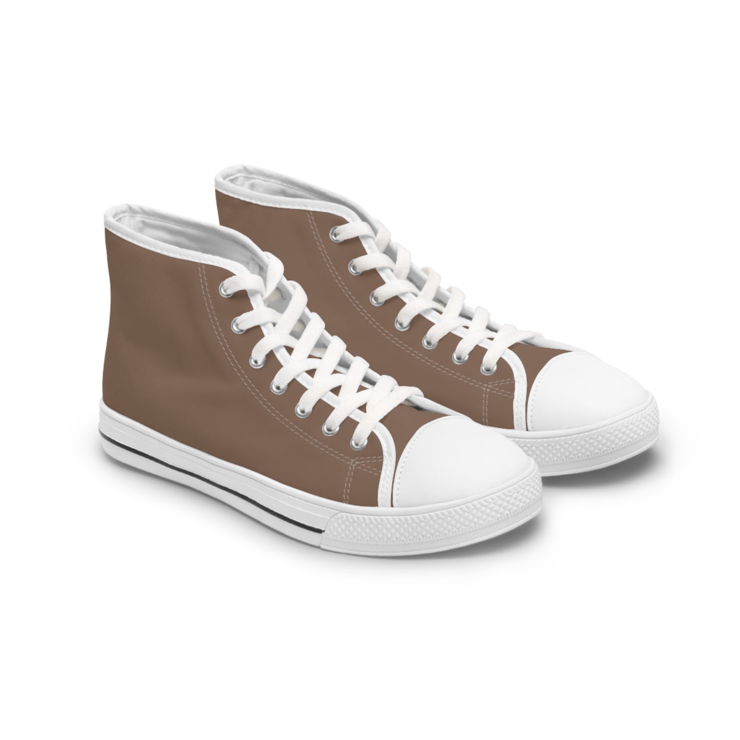 Women's Canvas High Top Solid Color Sneakers - Latte Tan US 12 White sole