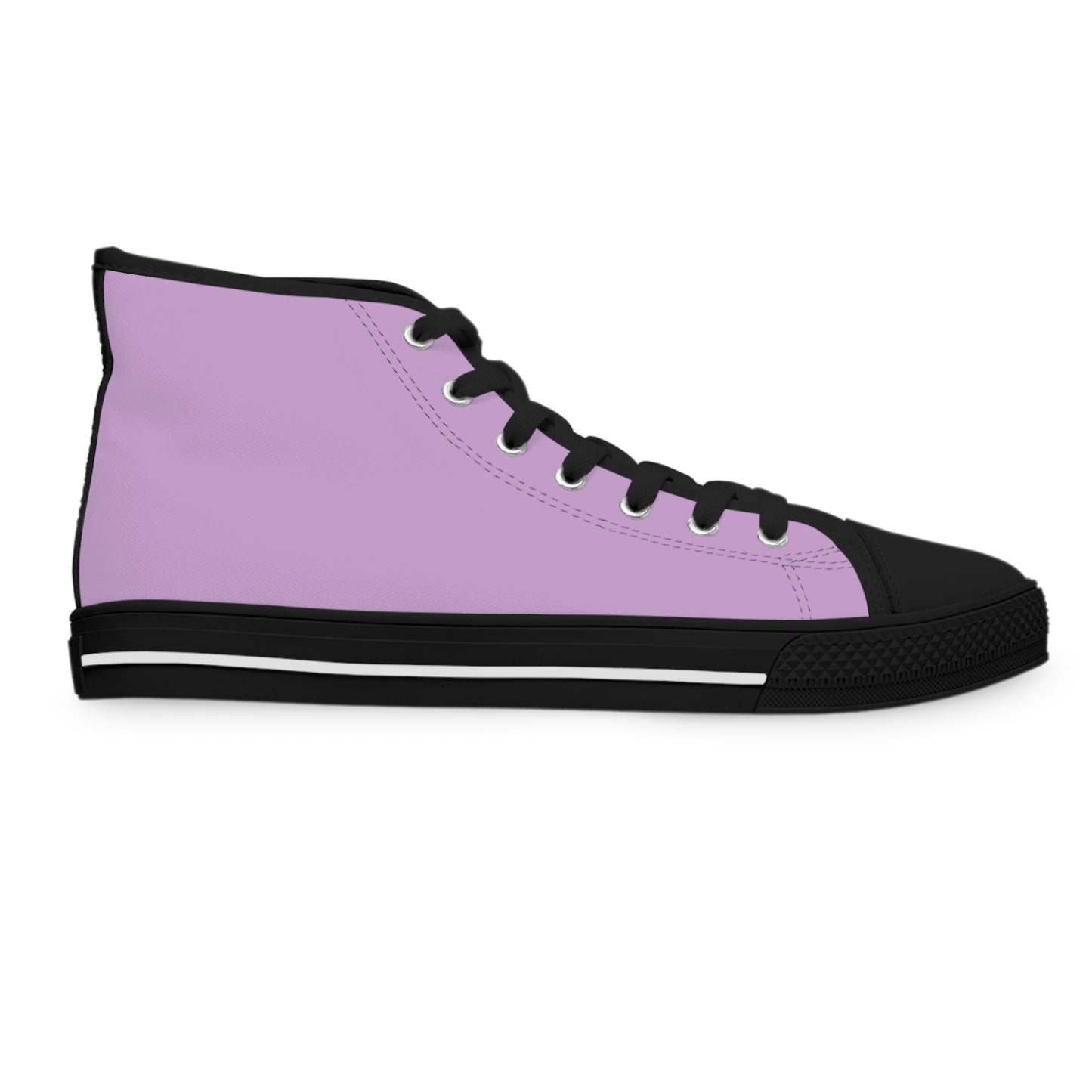 Women's Canvas High Top Solid Color Sneakers - Pinky Purple US 12 White sole