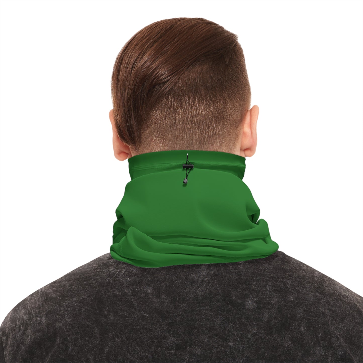 Winter Neck Gaiter With Drawstring - Green