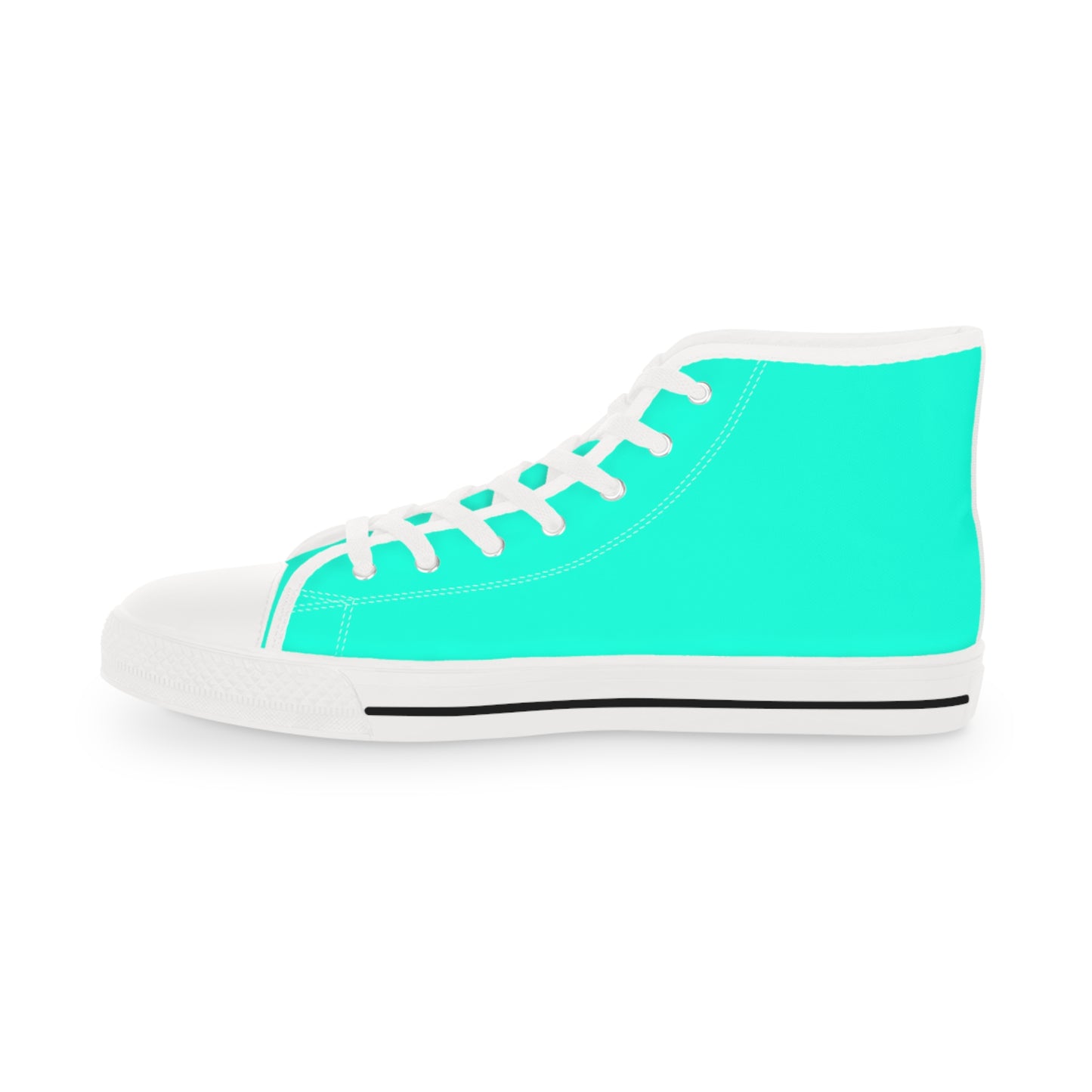Men's Canvas High Top Solid Color Sneakers - Cool Pool Aqua Green US 14 White sole