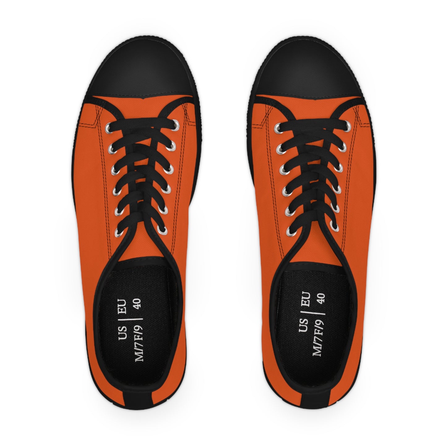 Women's Low Top Sneakers - Dark Orange US 12 White sole