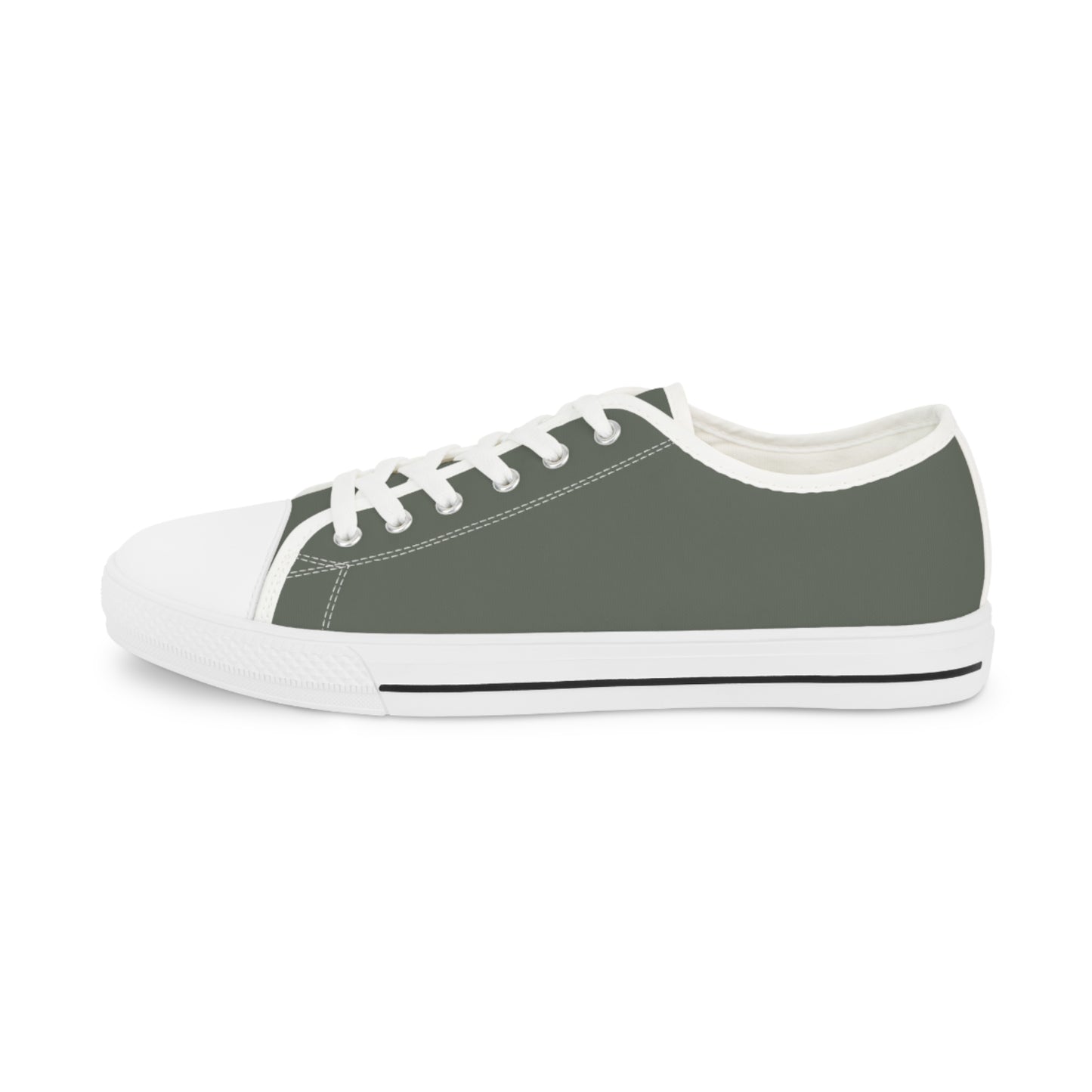 Men's Canvas Low Top Solid Color Sneakers - Drab Olive Gray US 14 Black sole