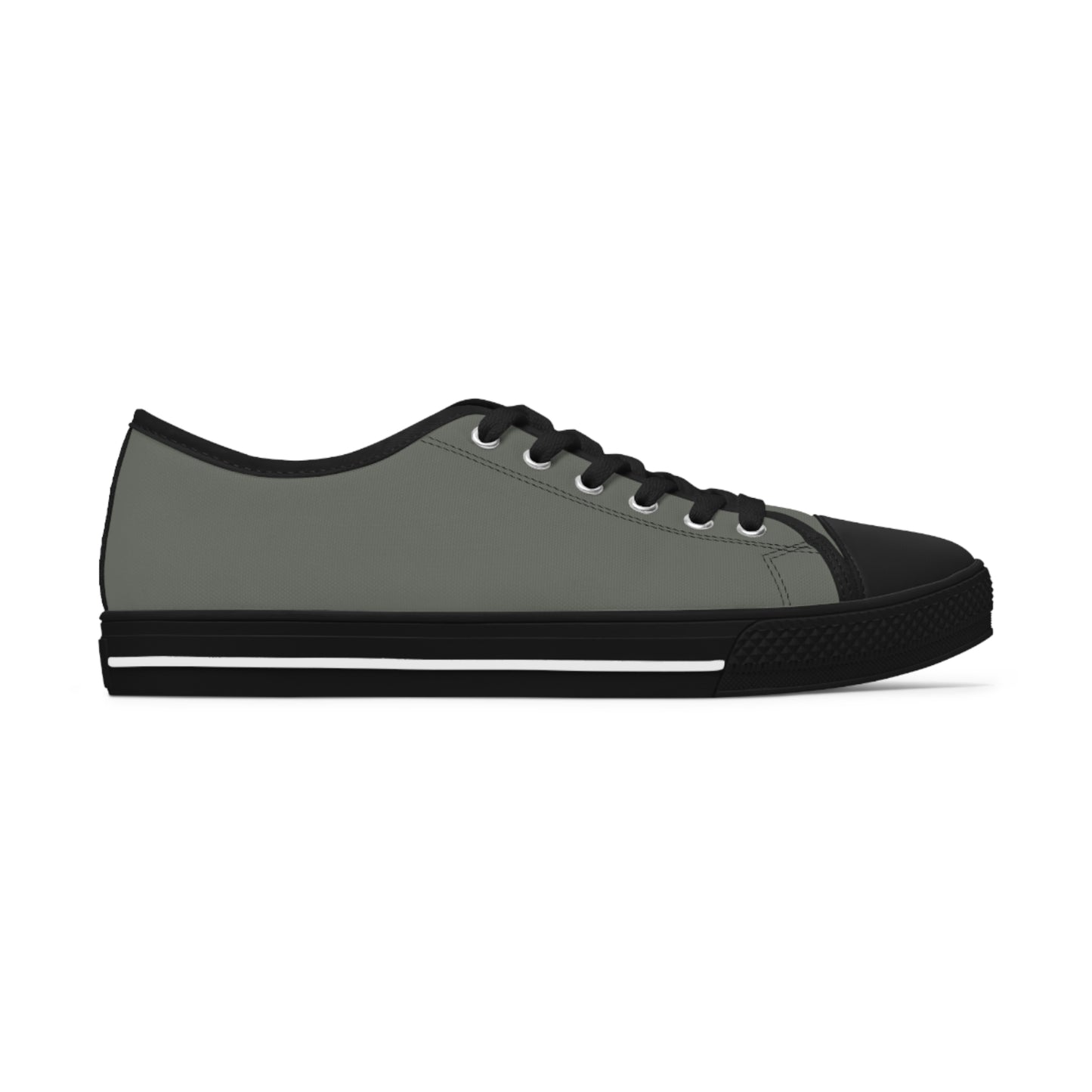 Women's Canvas Low Top Solid Color Sneakers - Drab Olive Gray US 12 White sole