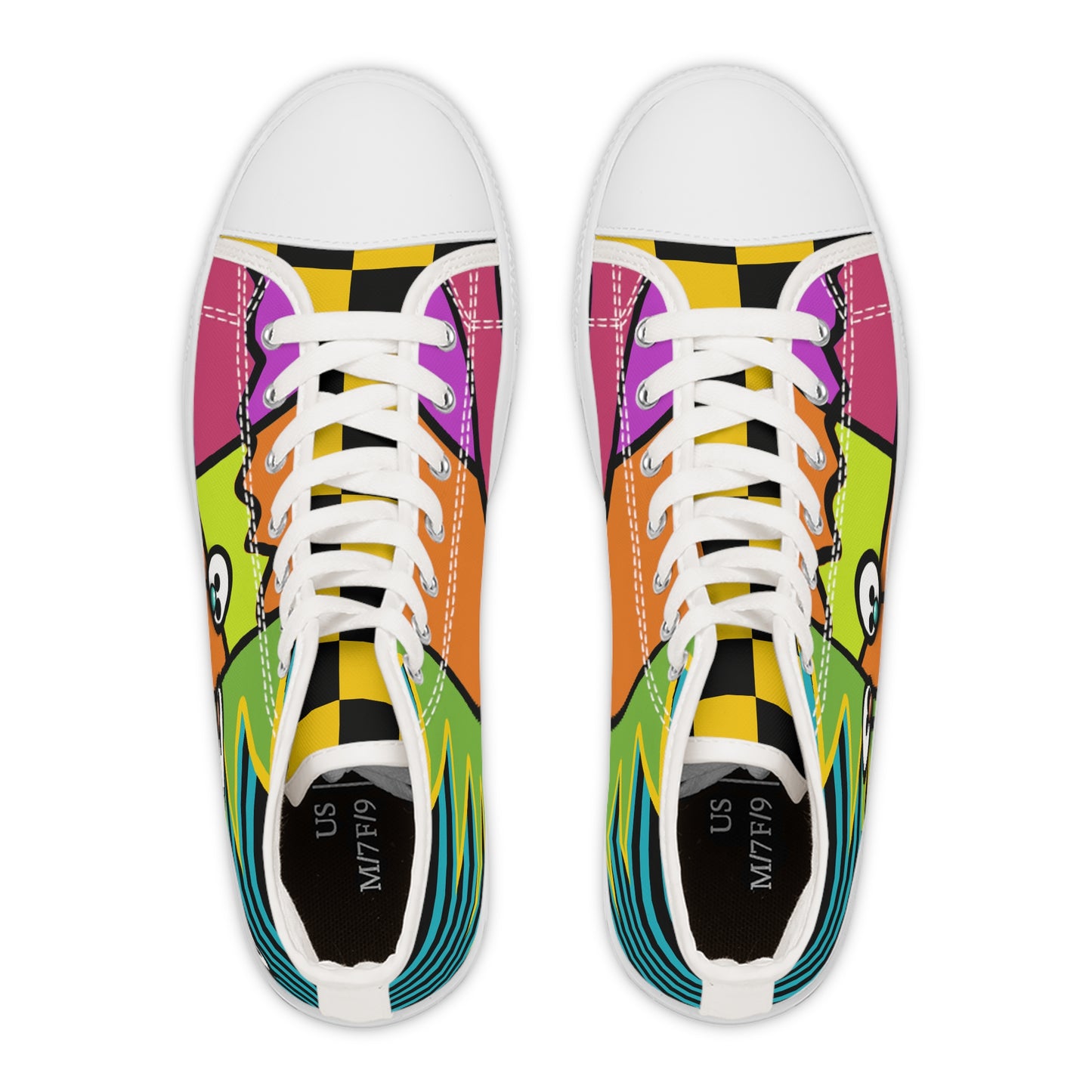 Women's High Top Graphics Sneakers - 10003 US 12 White sole