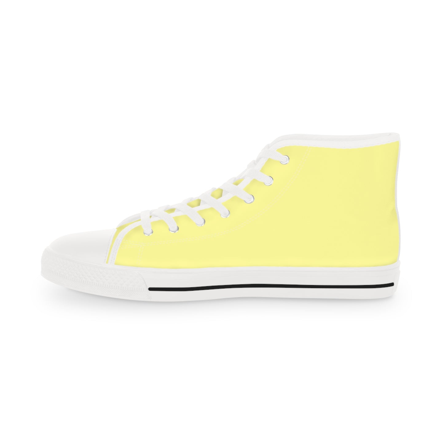 Men's Canvas High Top Solid Color Sneakers - Lemon Yellow US 14 White sole