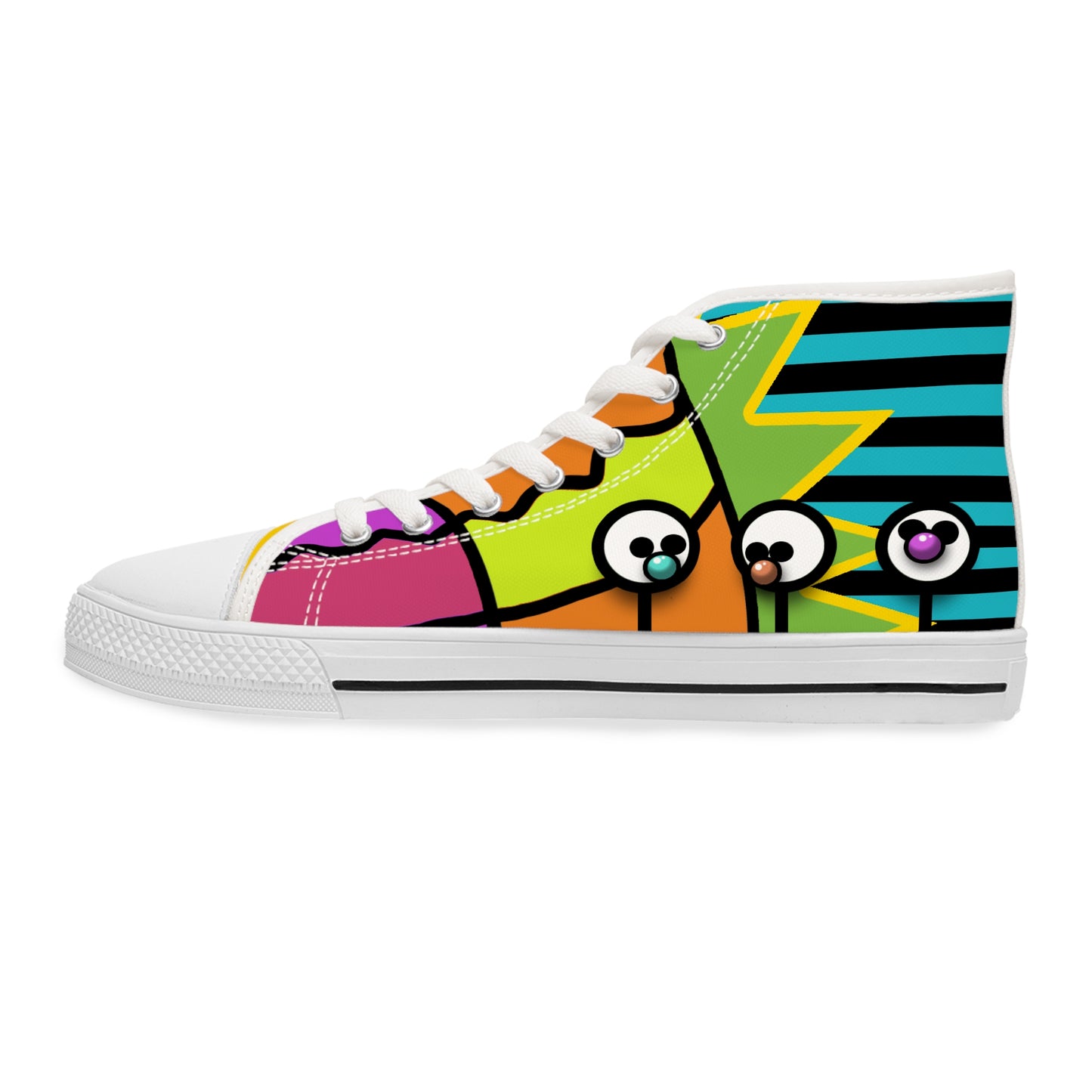 Women's High Top Graphics Sneakers - 10003 US 12 White sole