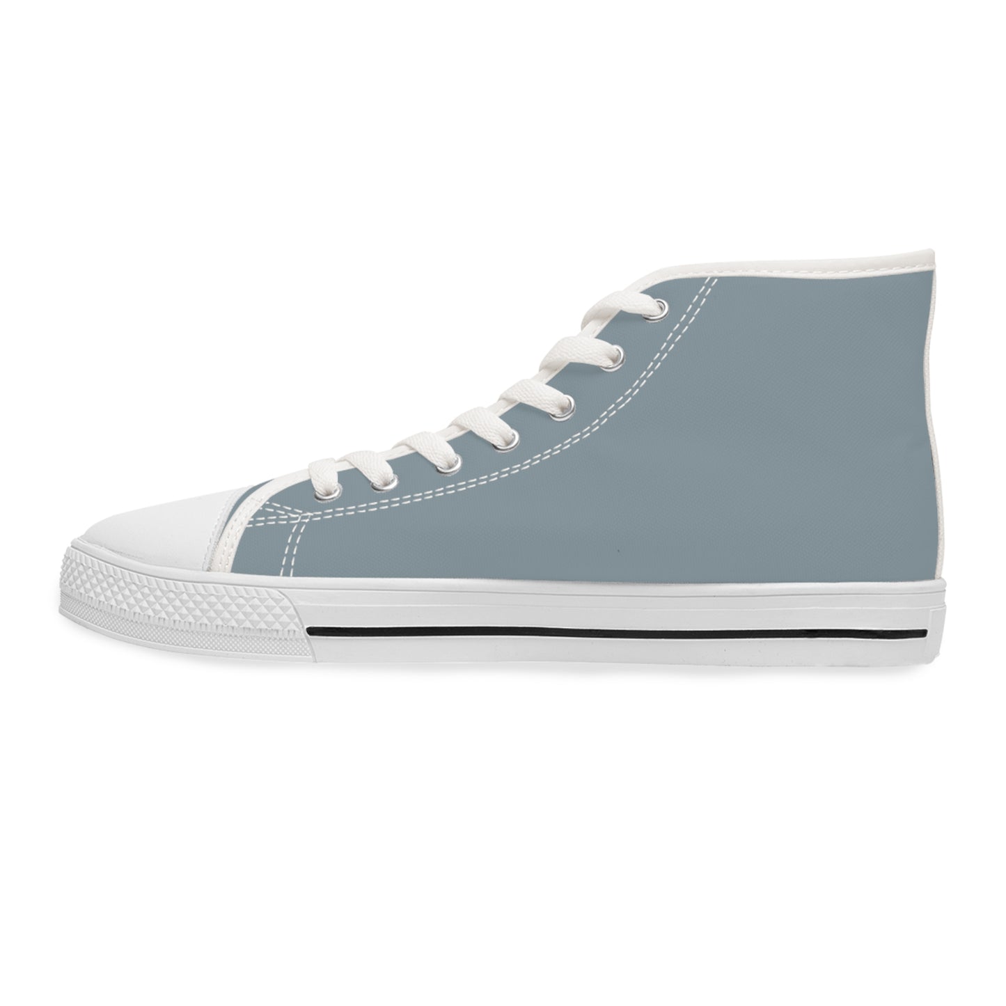 Women's Canvas High Top Solid Color Sneakers - Storm Gray US 12 White sole