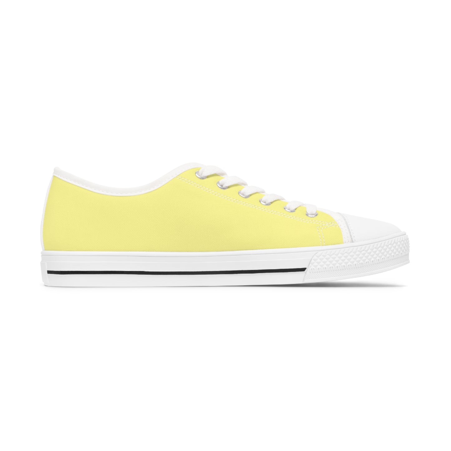 Women's Canvas Low Top Solid Color Sneakers - Lemon Yellow US 12 White sole