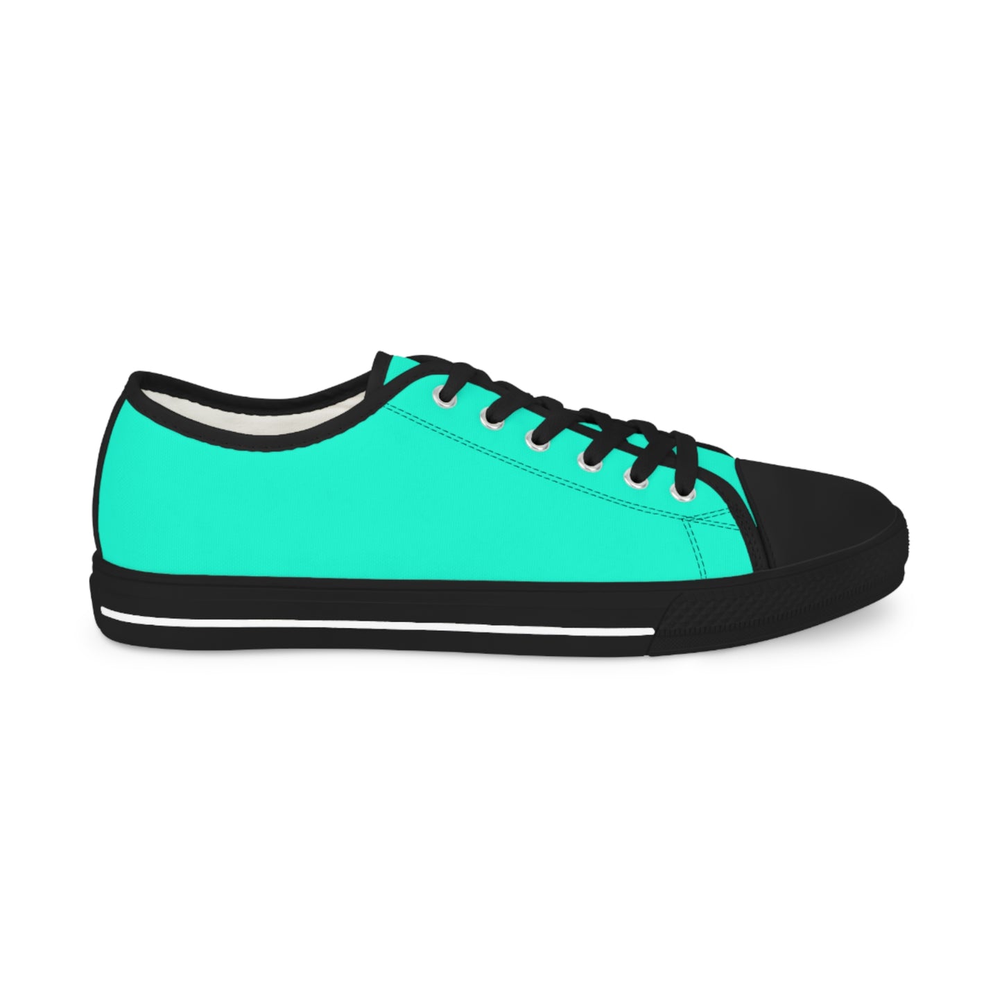 Men's Canvas Low Top Solid Color Sneakers - Cool Pool Aqua Green US 14 Black sole