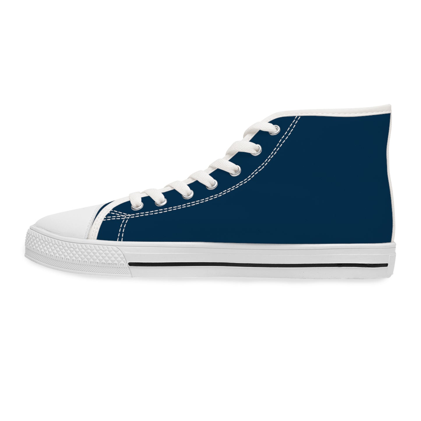 Women's Canvas High Top Solid Color Sneakers - Ink Blue US 12 White sole
