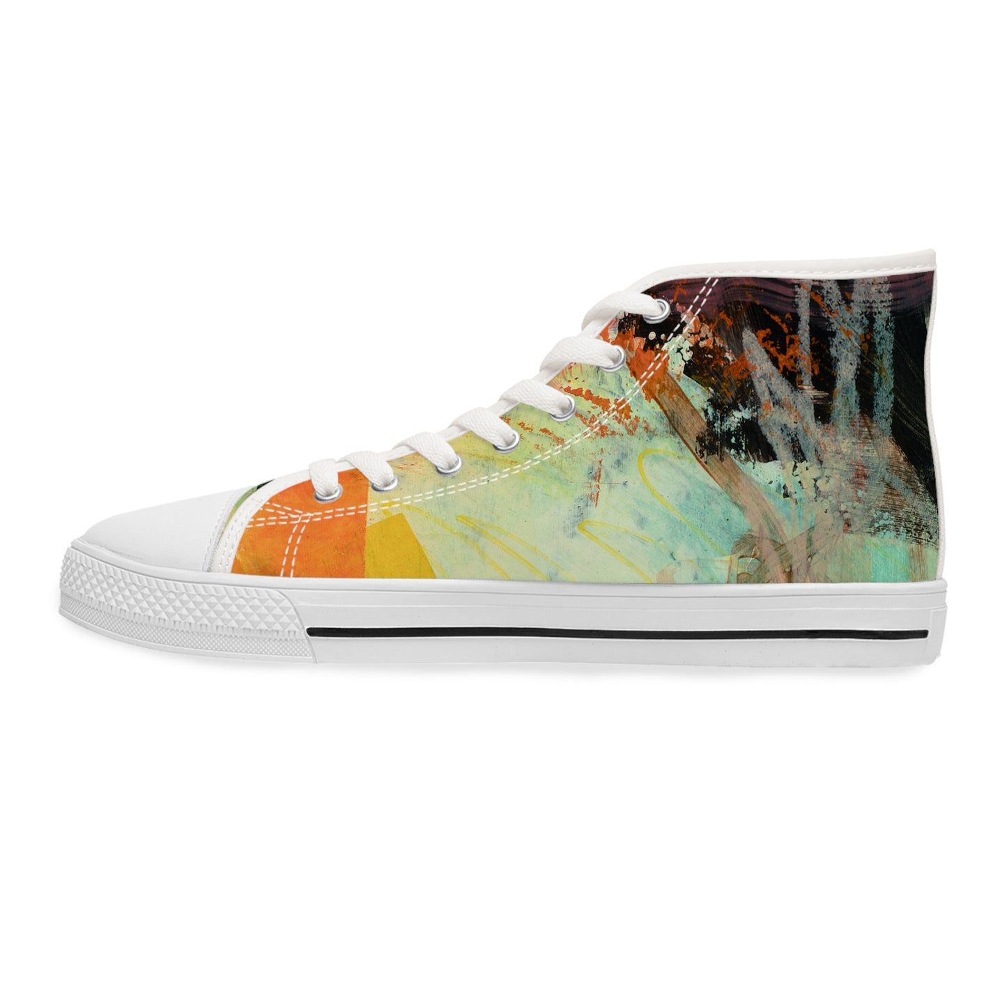 Women's High Top Sneakers - 02870 US 12 White sole