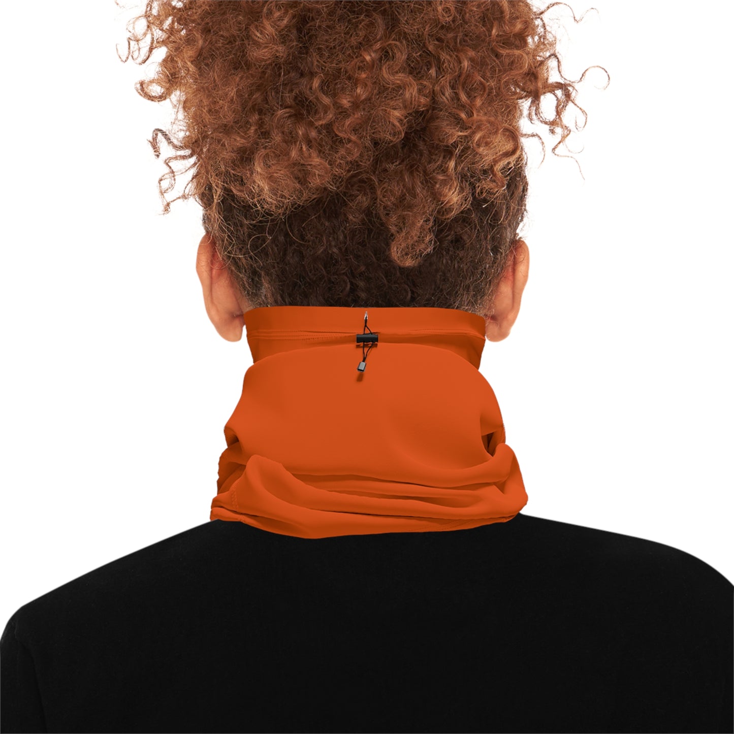 Winter Neck Gaiter With Drawstring - Dark Orange