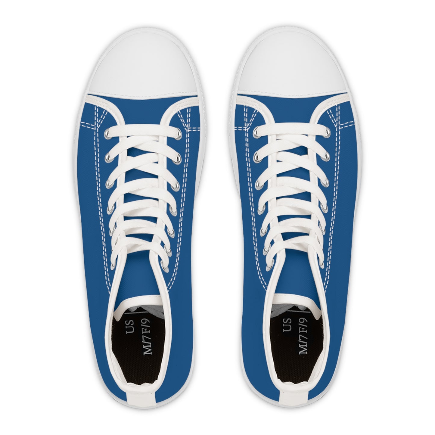Women's Canvas High Top Solid Color Sneakers - Rich Blue US 12 White sole
