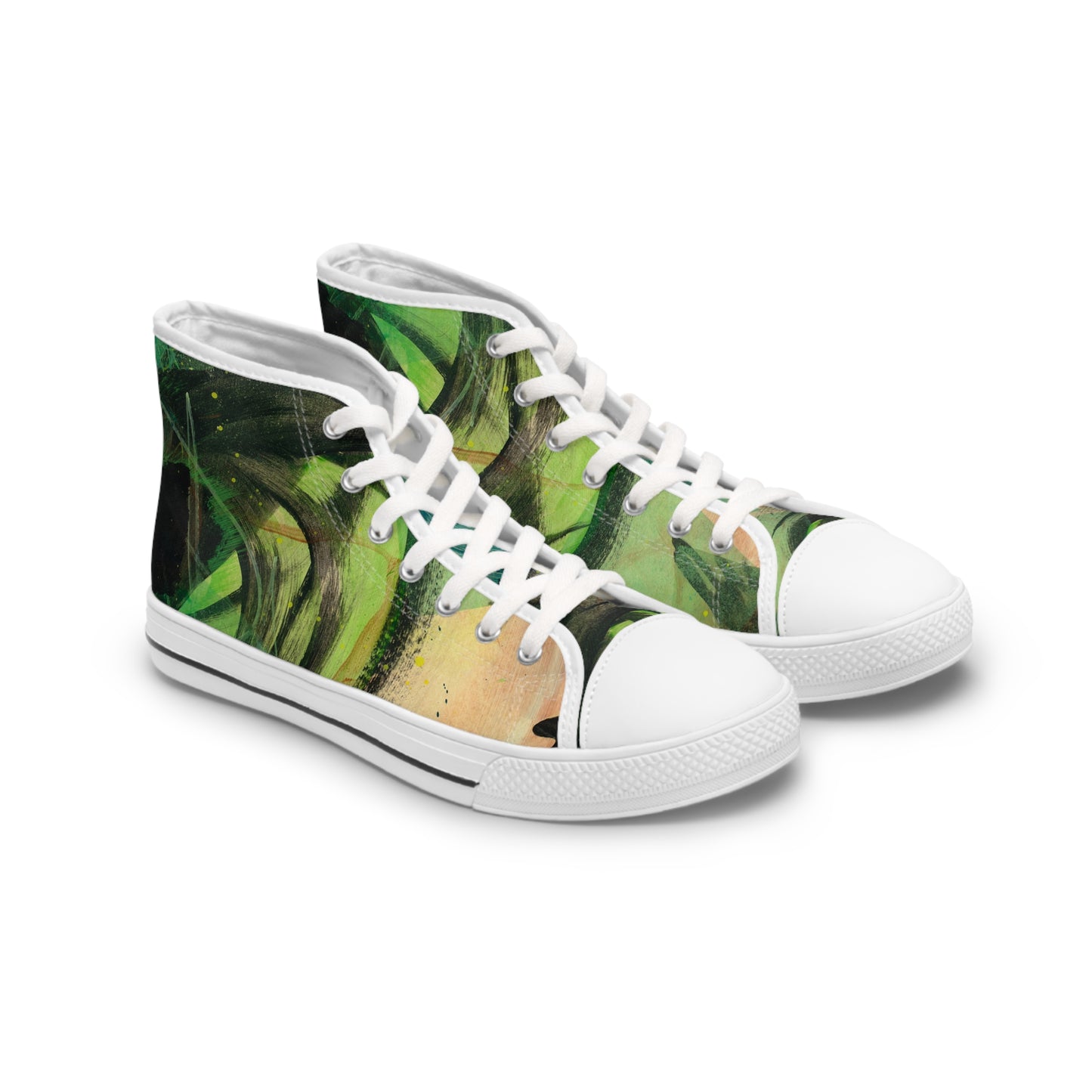 Women's High Top Sneakers - 02866 US 12 White sole