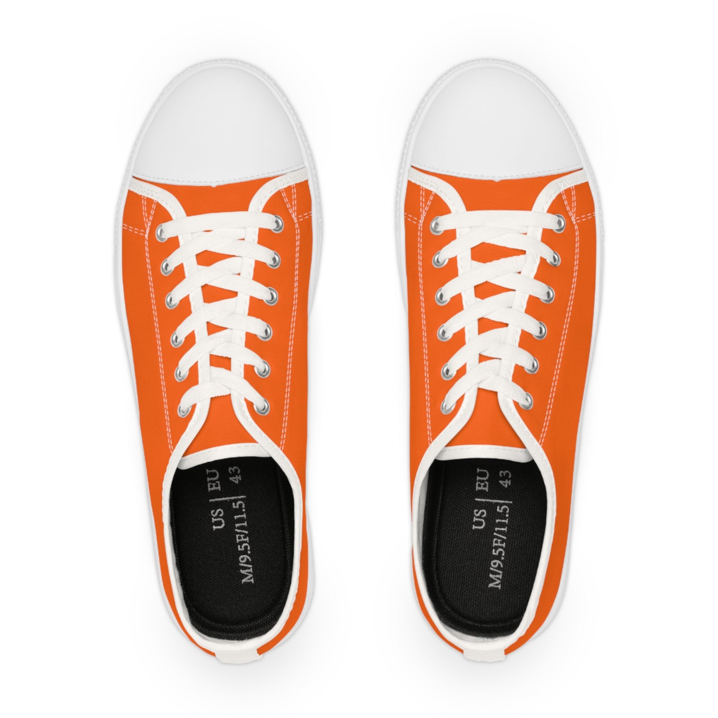 Men's Canvas Low Top Solid Color Sneakers - Electric Orange US 14 Black sole