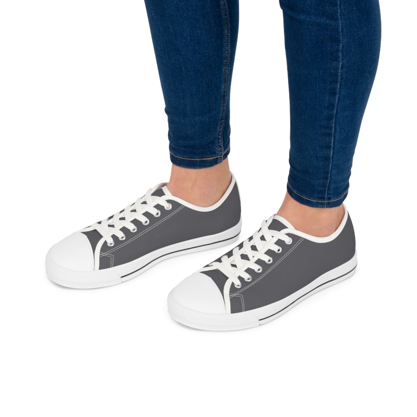 Women's Canvas Low Top Solid Color Sneakers - Concrete Blue US 12 White sole