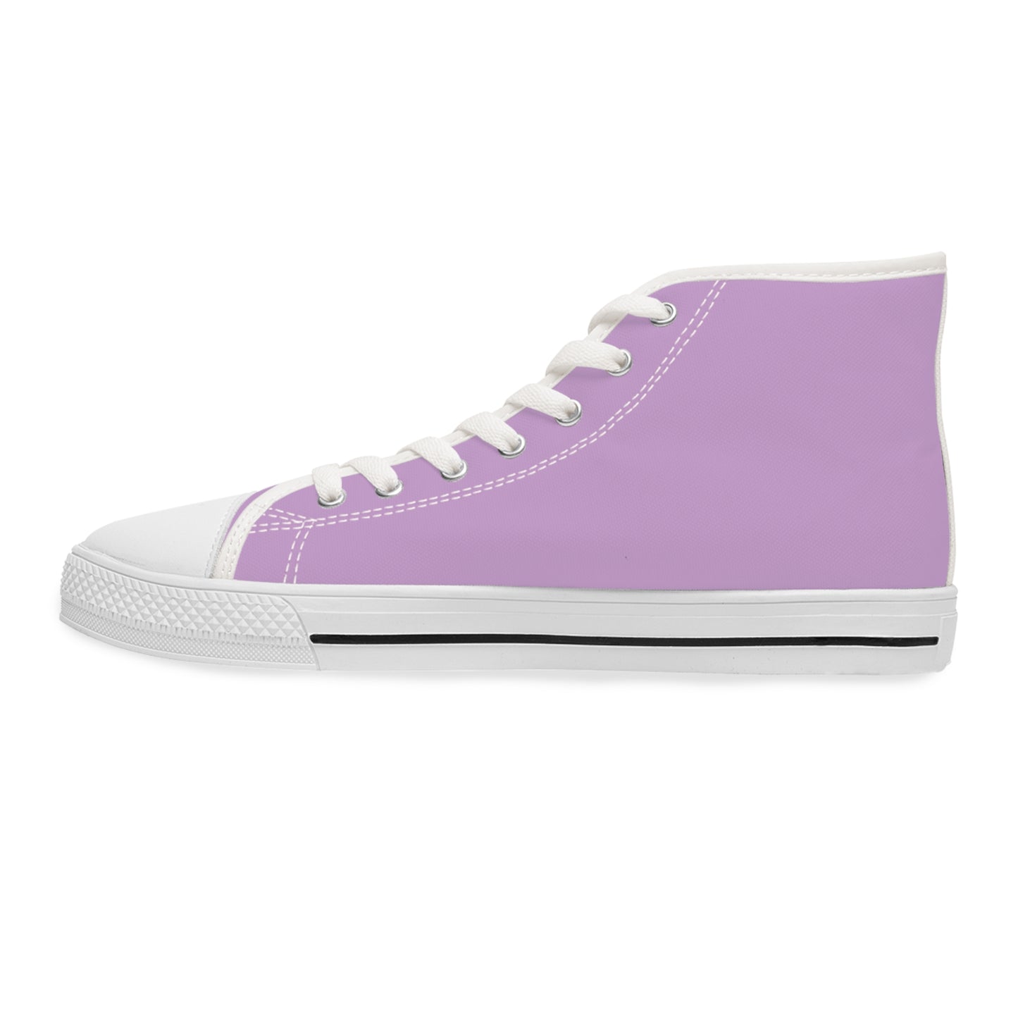 Women's Canvas High Top Solid Color Sneakers - Pinky Purple US 12 White sole