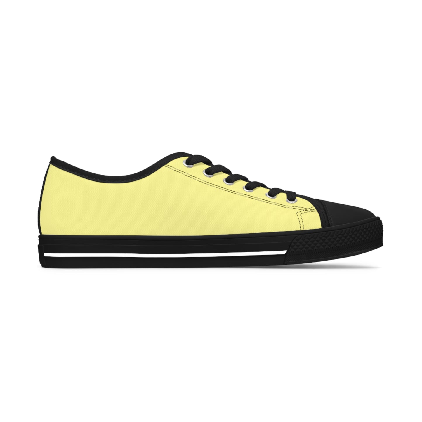 Women's Canvas Low Top Solid Color Sneakers - Lemon Yellow US 12 White sole