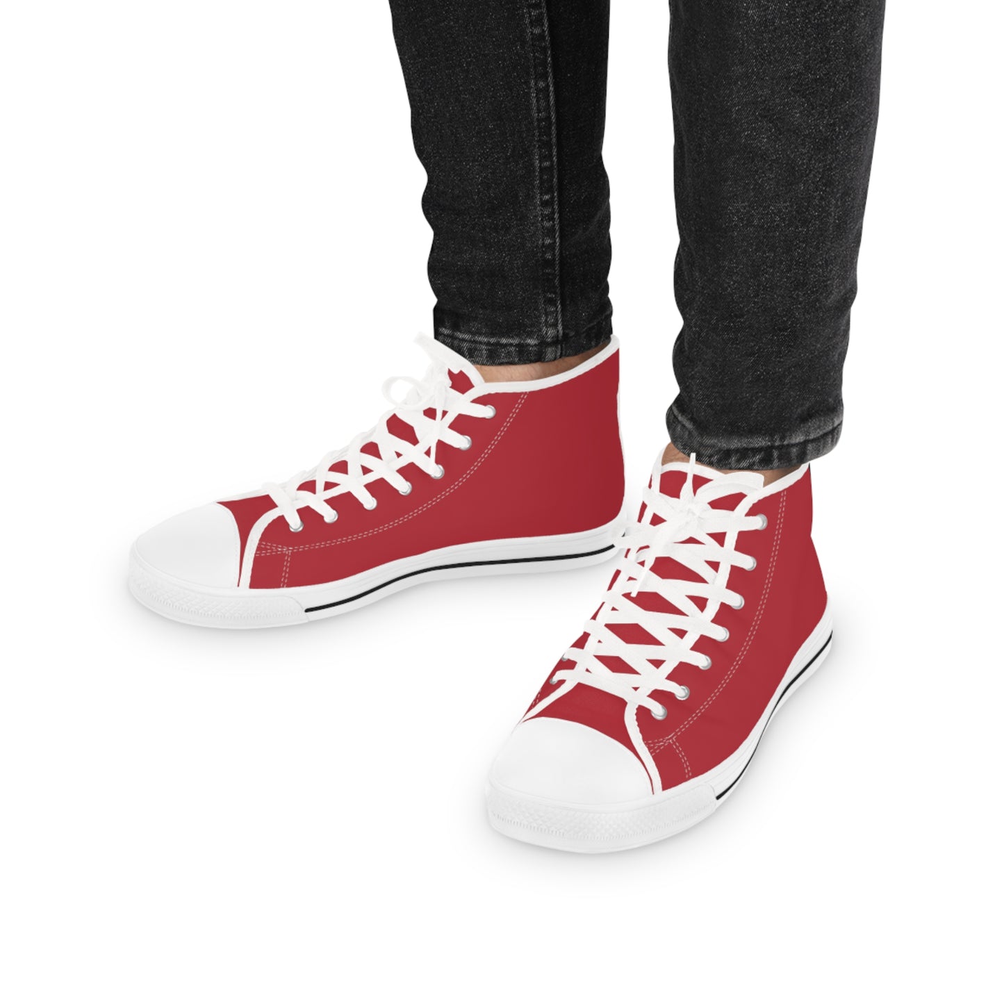 Men's High Top Sneakers - Red US 14 White sole