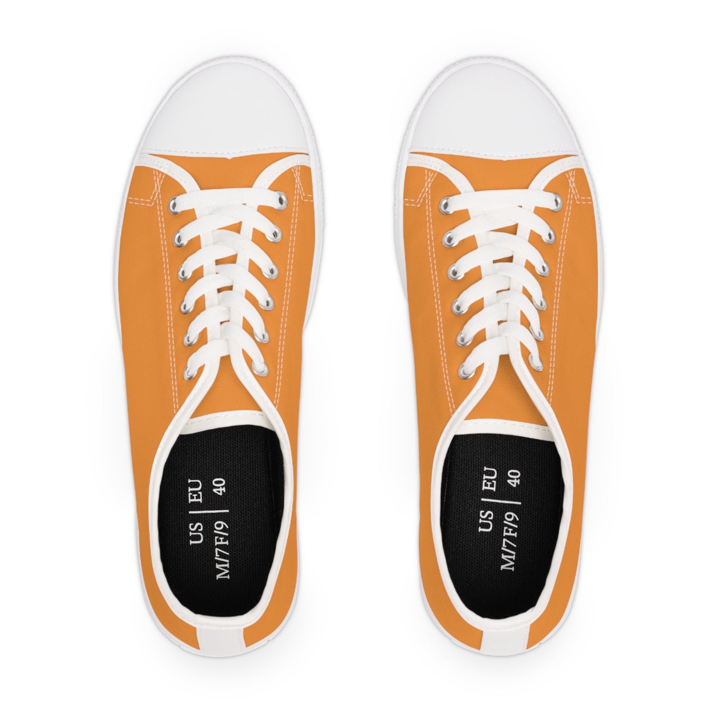 Women's Low Top Sneakers - Medium Orange US 12 White sole