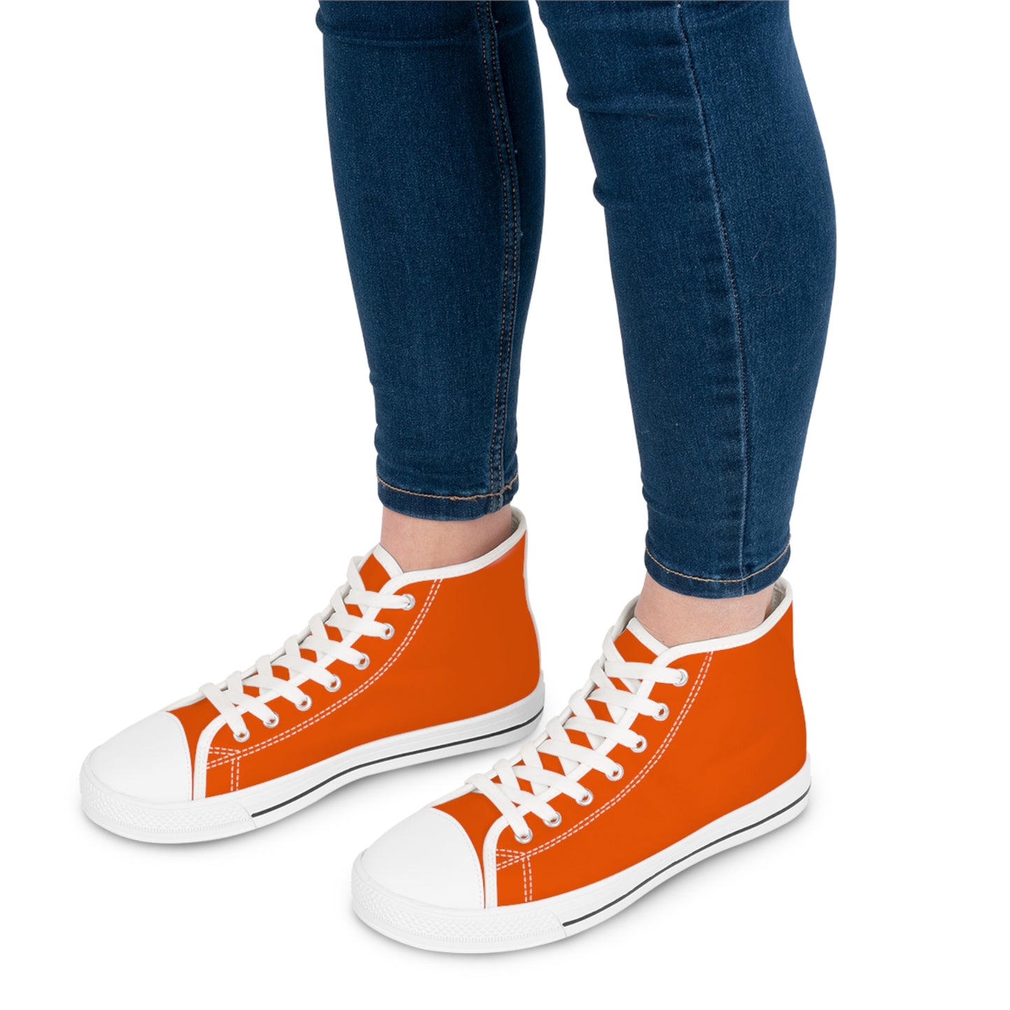 Women's High Top Sneakers - Dark Orange US 12 White sole