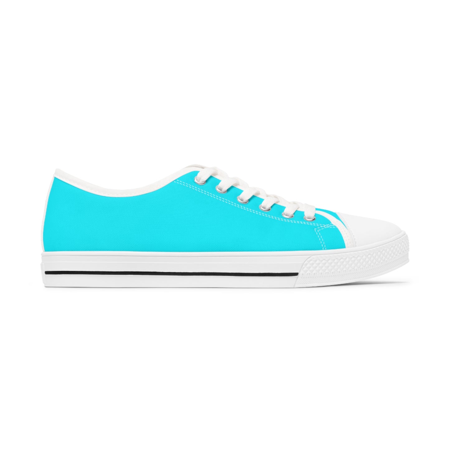 Women's Canvas Low Top Solid Color Sneakers - Cool Pool Aqua Blue US 12 White sole