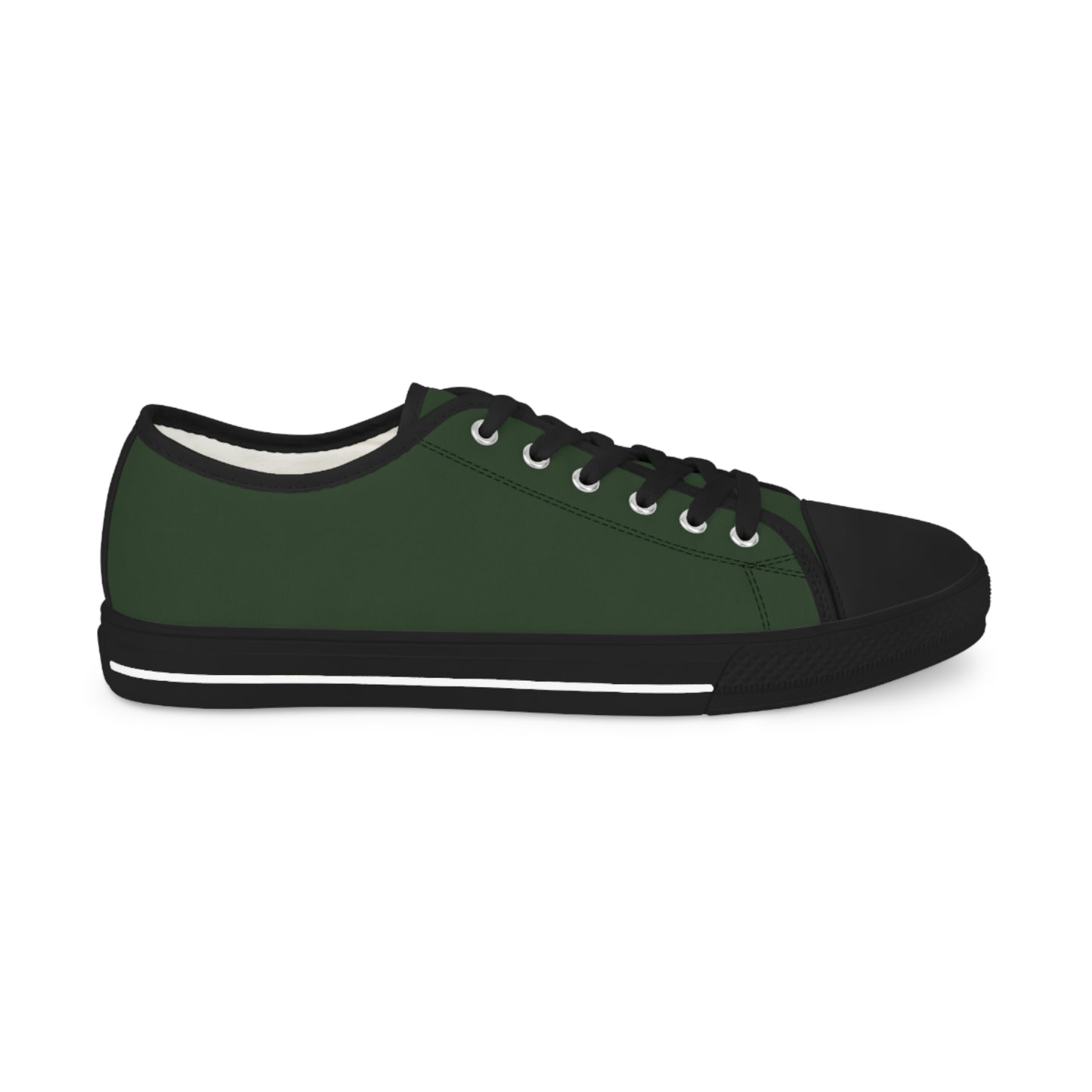 Men's Canvas Low Top Solid Color Sneakers - Hunter Green US 14 Black sole
