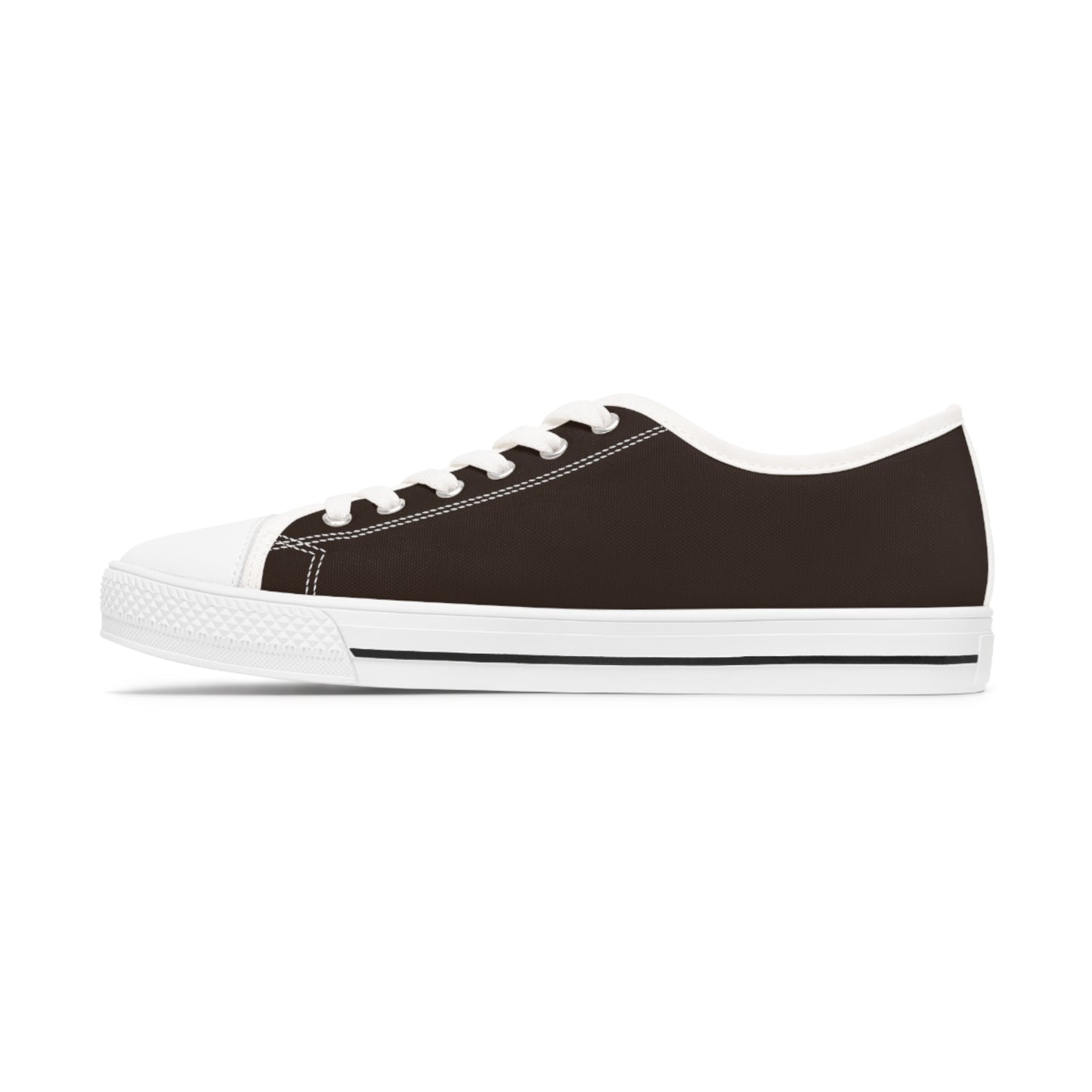 Women's Canvas Low Top Solid Color Sneakers - Chocolate Cherry US 12 White sole