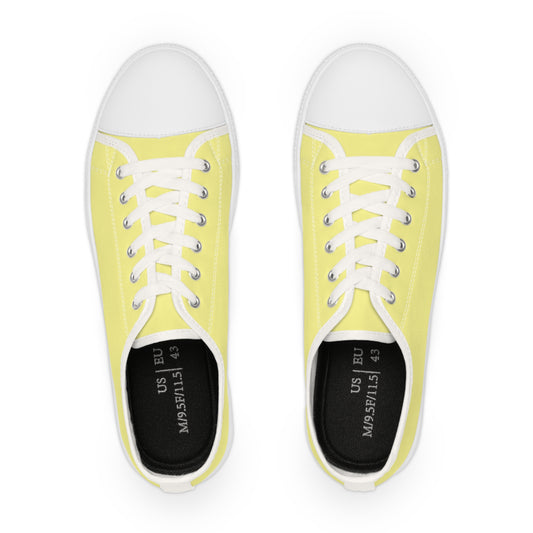 Men's Canvas Low Top Solid Color Sneakers - Lemon Yellow US 14 Black sole