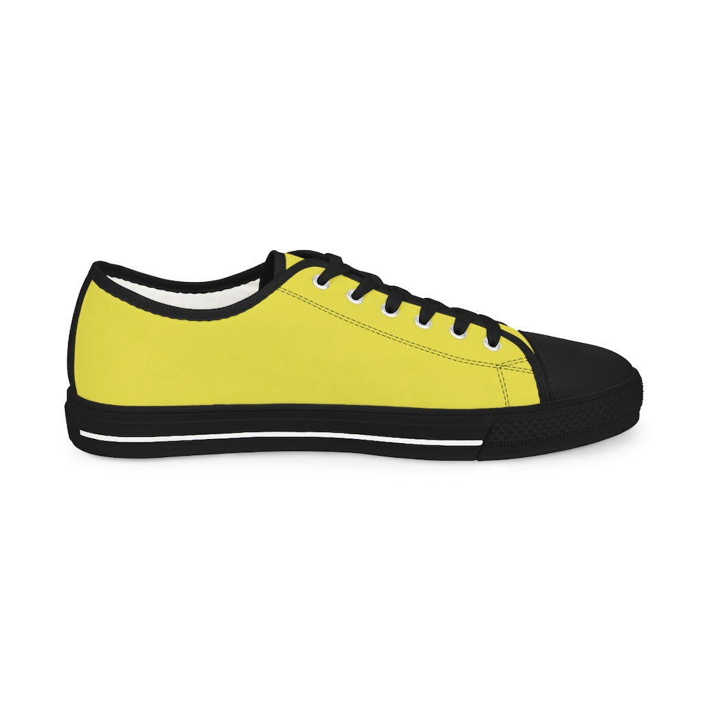 klasneakers Men's Canvas Low Top Solid Color Sneakers - Yellow