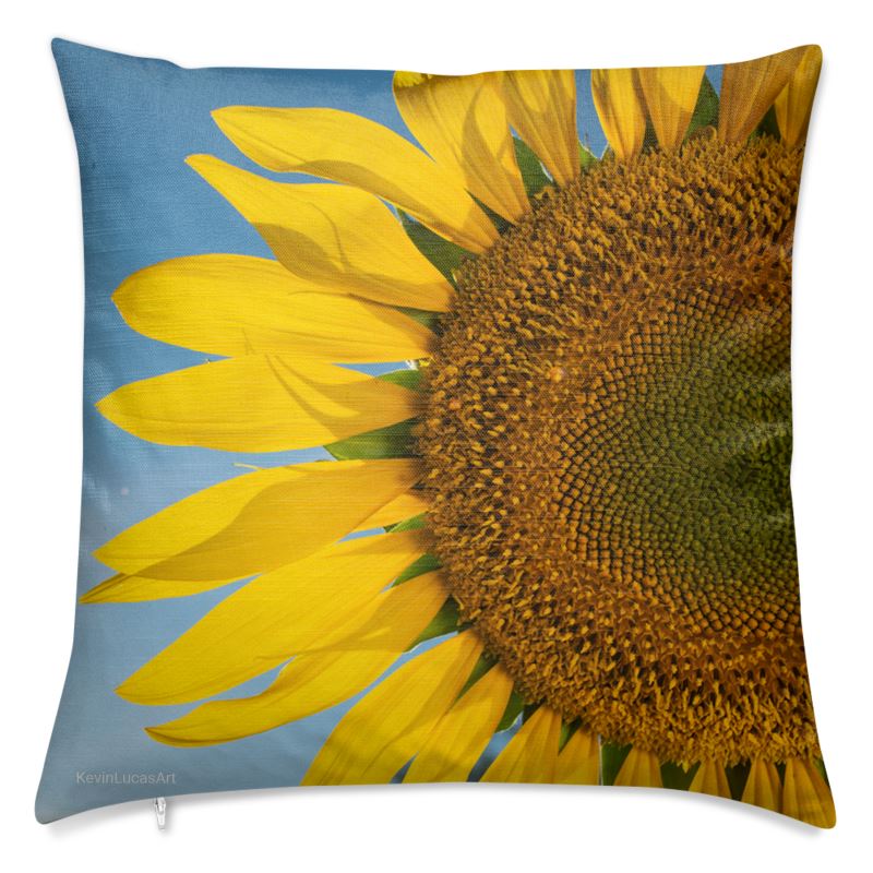 KLA Sunflowers 18" Cotton Linen Throw Pillow Cover Design #212