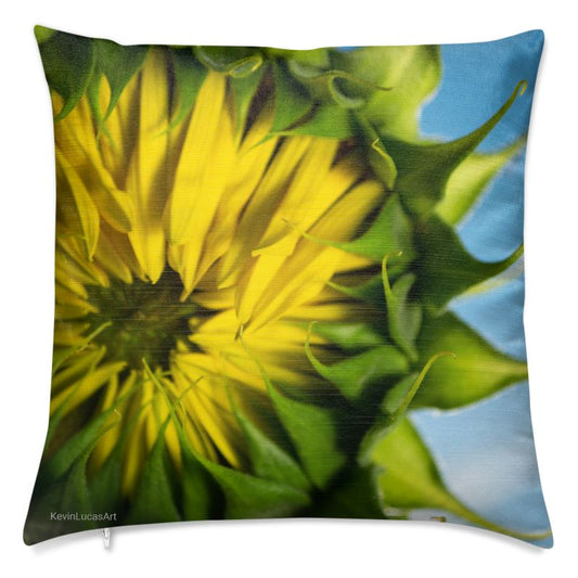 KLA Sunflowers 18" Cotton Linen Throw Pillow Cover Design #213