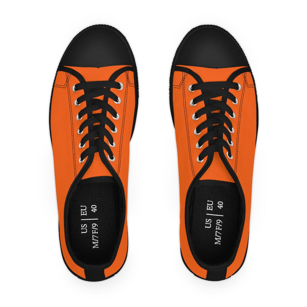 klasneakers Women's Canvas Low Top Solid Color Sneakers - Electric Orange