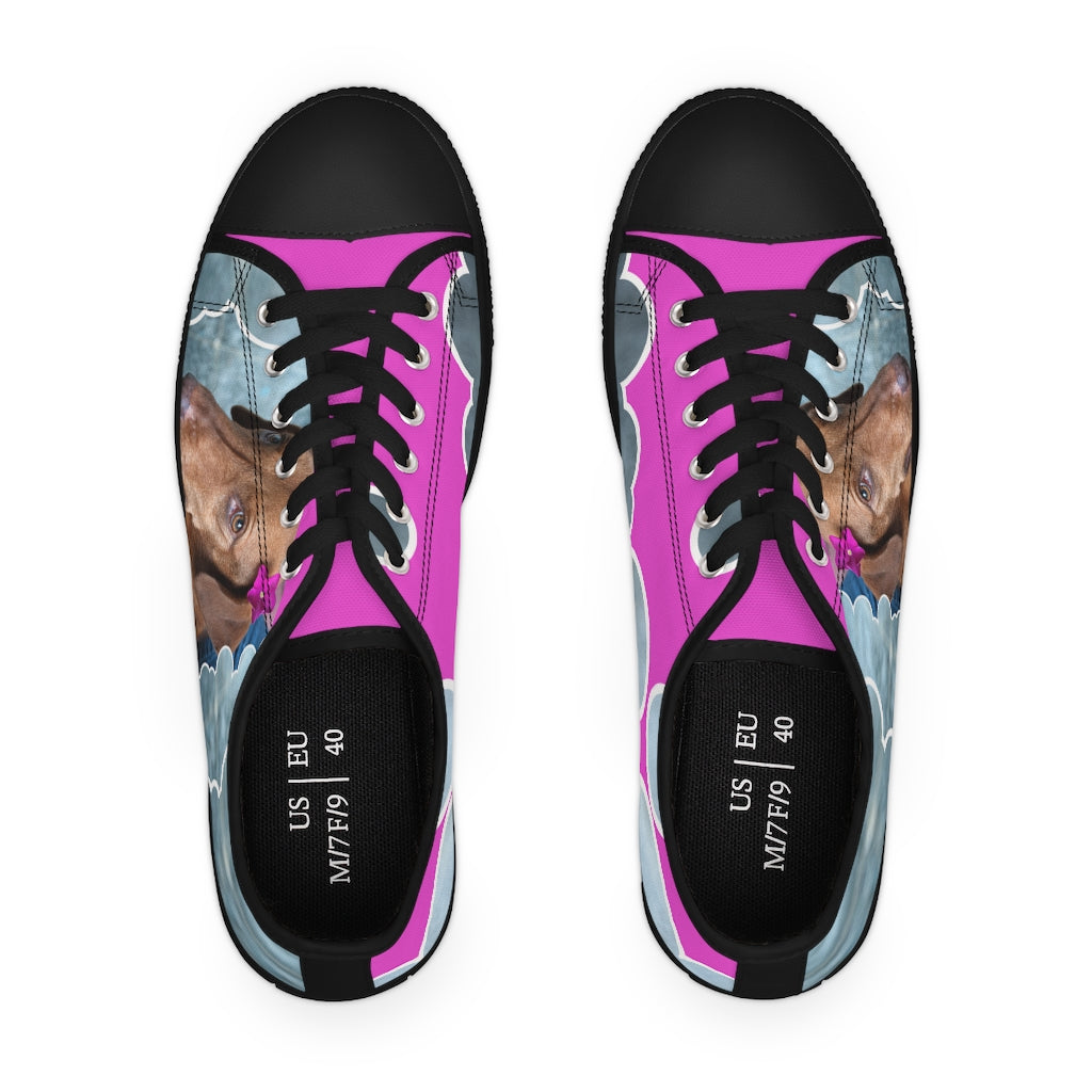 klasneakers Women's Custom Canvas Low-Top Sneakers - Cetta with Flower