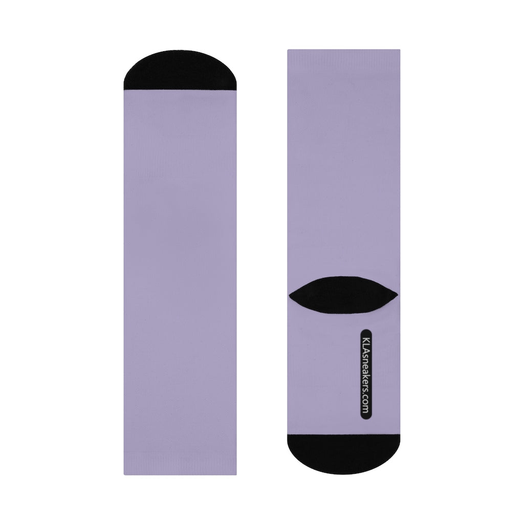 klasneakers Unisex Solid Color Poly-Cotton Crew Socks - Light Purple